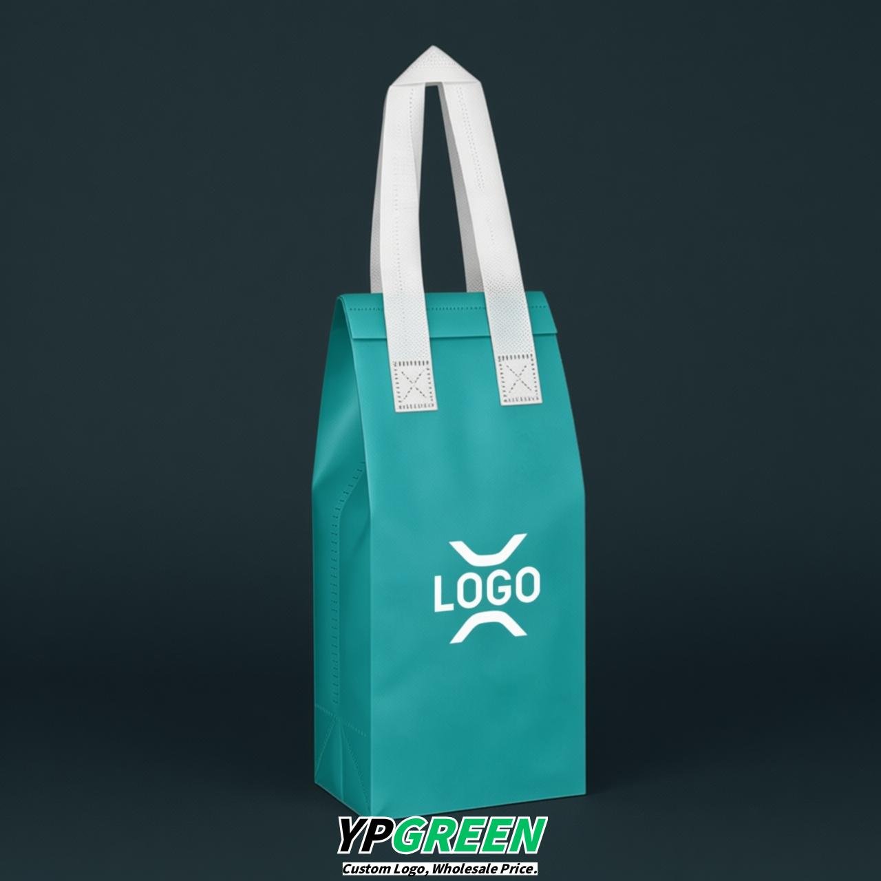 Cerulean Individual insulated take away bags wholesale 11x4.7x3.9 inches Thermal Beverage Take Out Bags