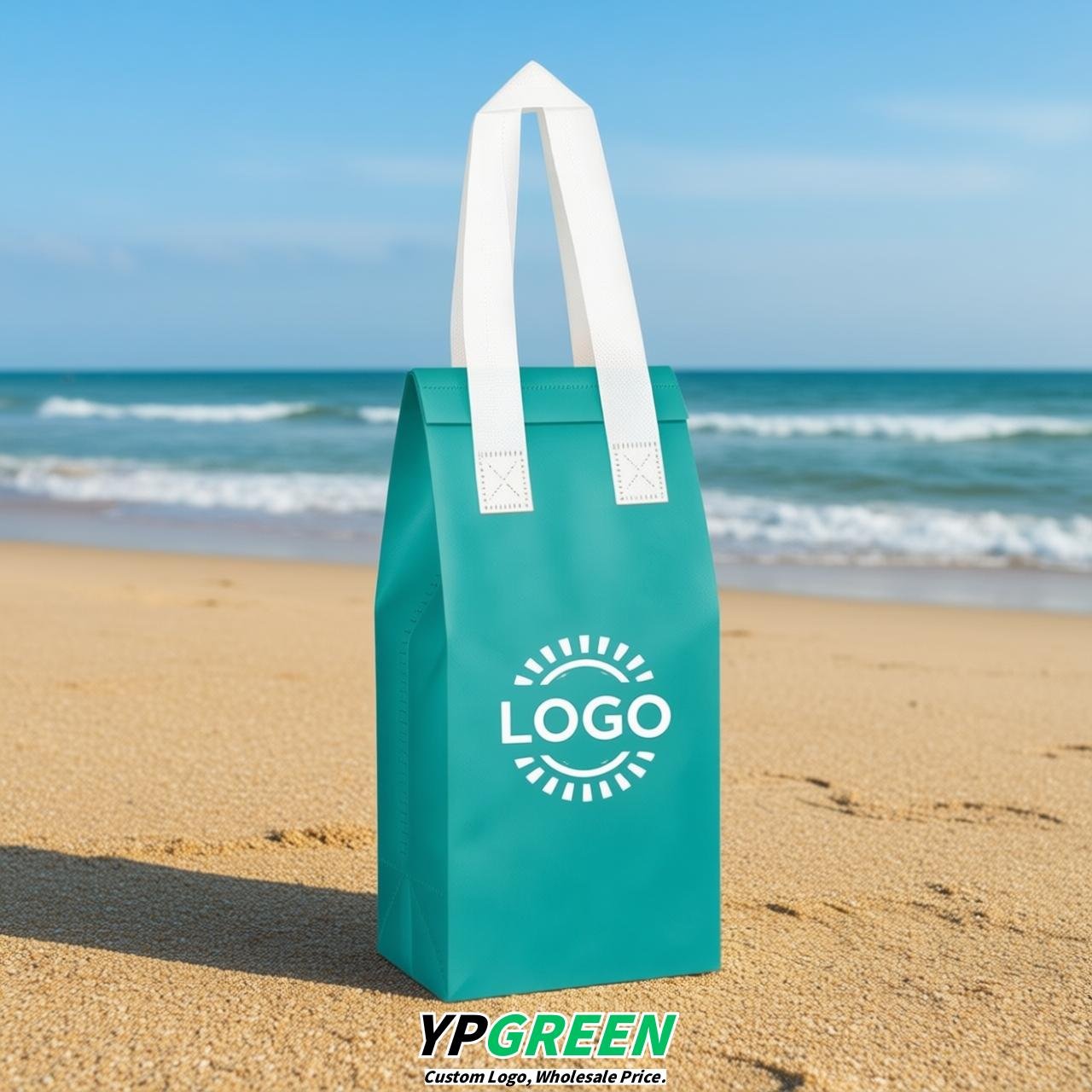 Cerulean Individual insulated take away bags wholesale 11x4.7x3.9 inches Thermal Beverage Take Out Bags
