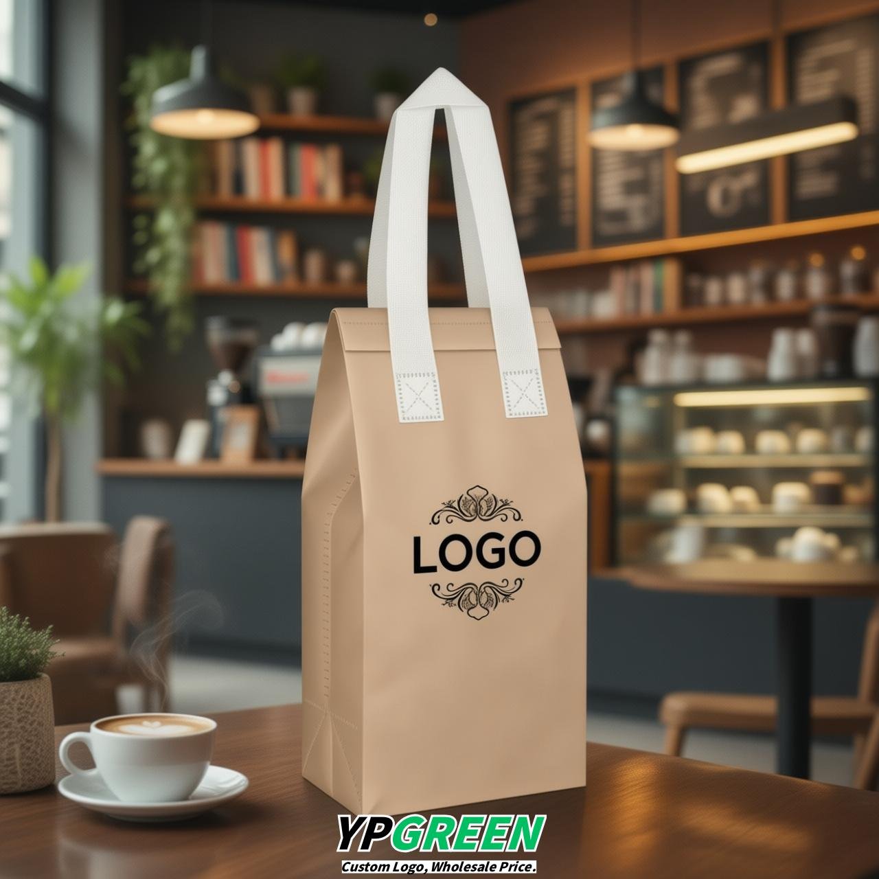 Champagne Individual insulated take away bags wholesale 11x4.7x3.9 inches Thermal Beverage Take Out Bags