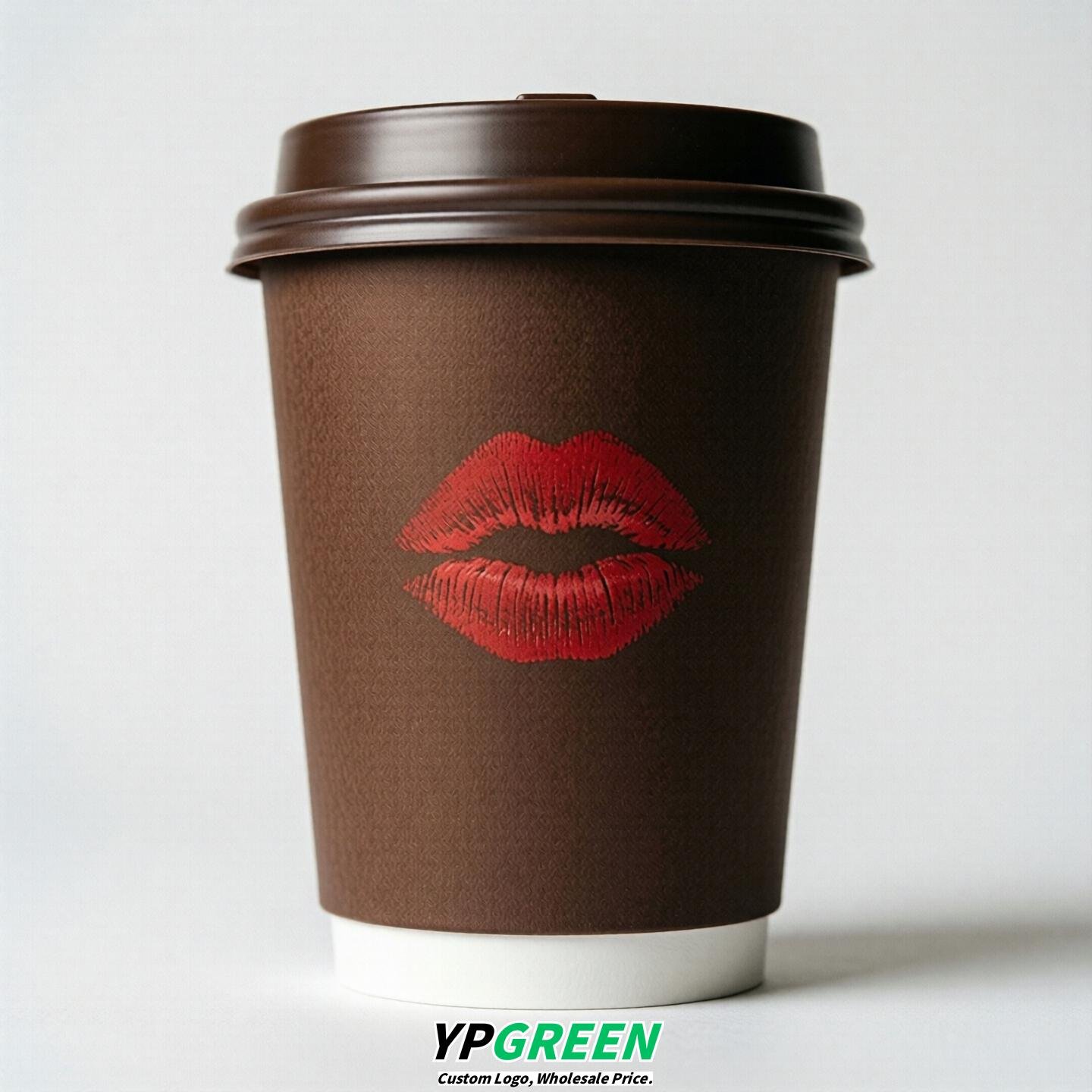 Chocolate Paper Cups with Lips Print 10oz/12oz/16oz/20oz/22oz