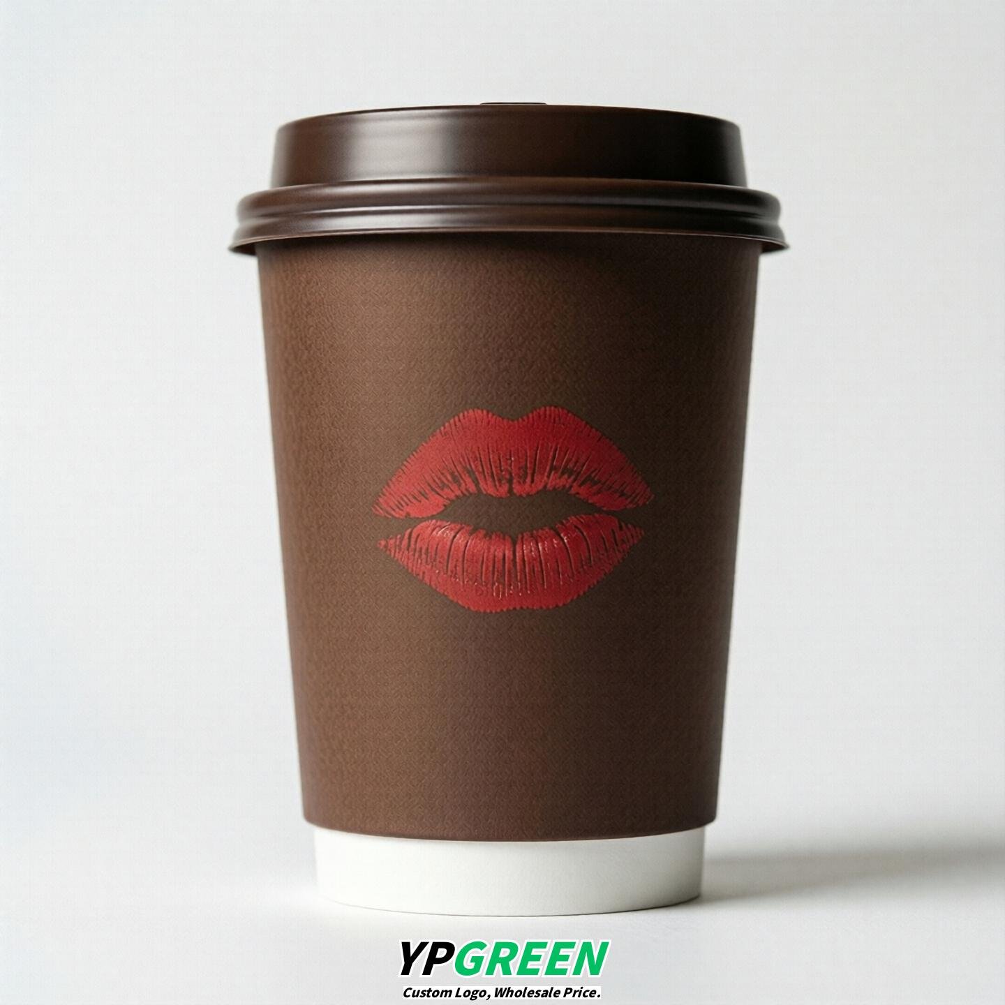 Chocolate Paper Cups with Lips Print 10oz/12oz/16oz/20oz/22oz