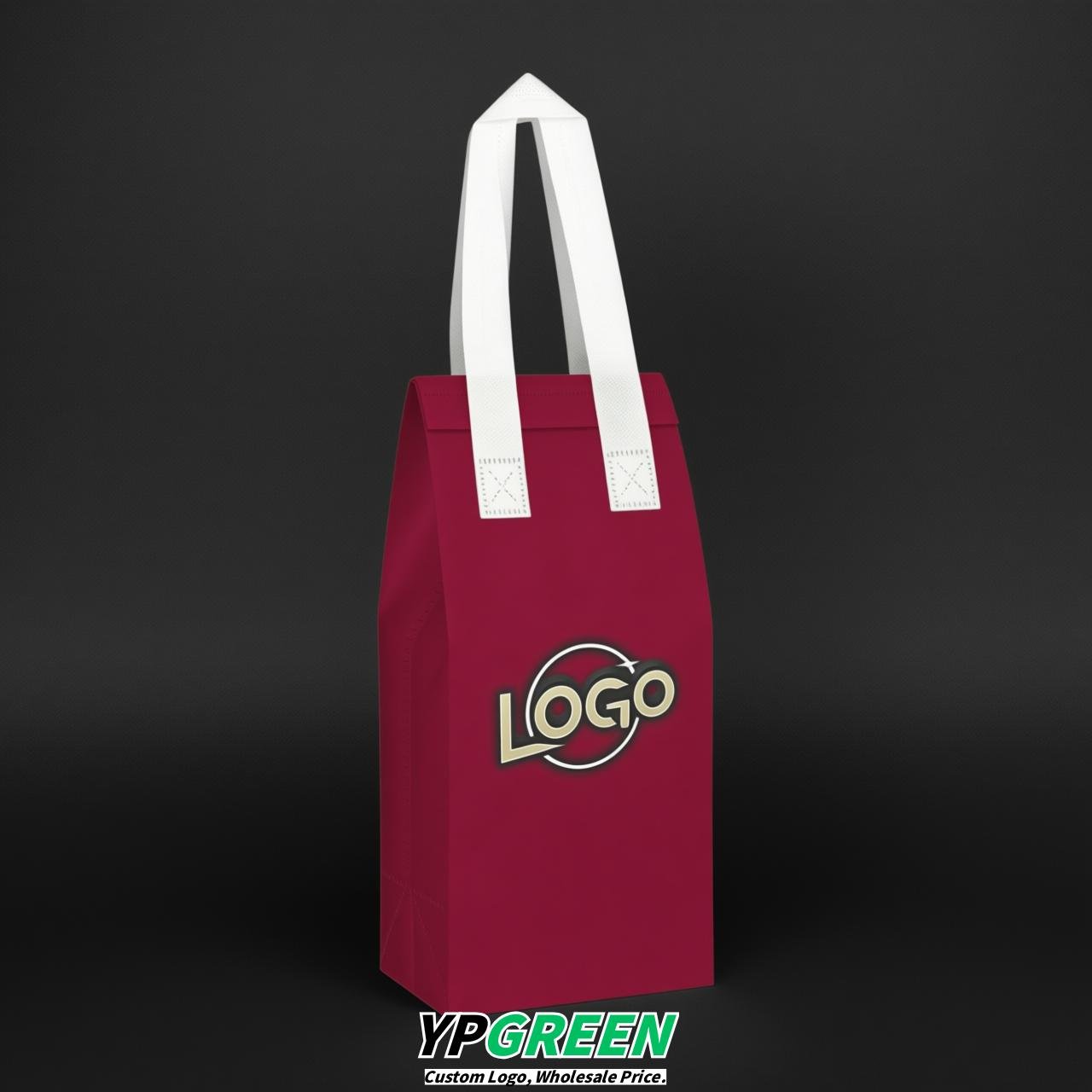 Crimson Individual insulated take away bags wholesale 11x4.7x3.9 inches Thermal Beverage Take Out Bags