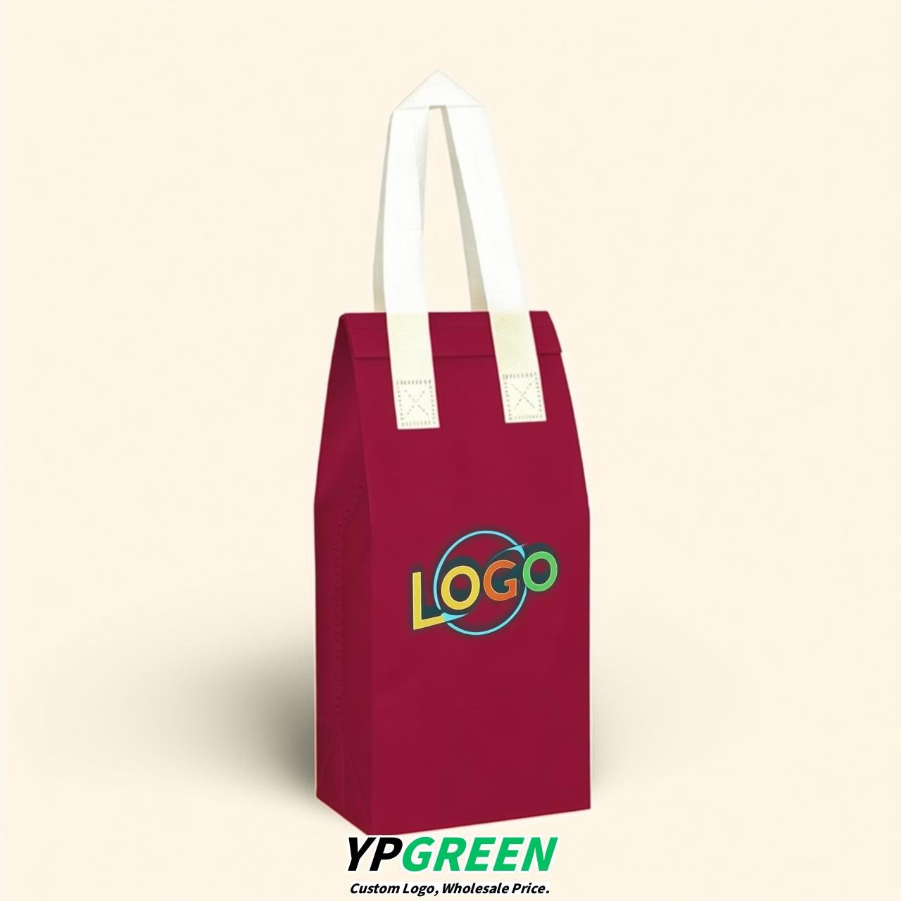 Crimson Individual insulated take away bags wholesale 11x4.7x3.9 inches Thermal Beverage Take Out Bags