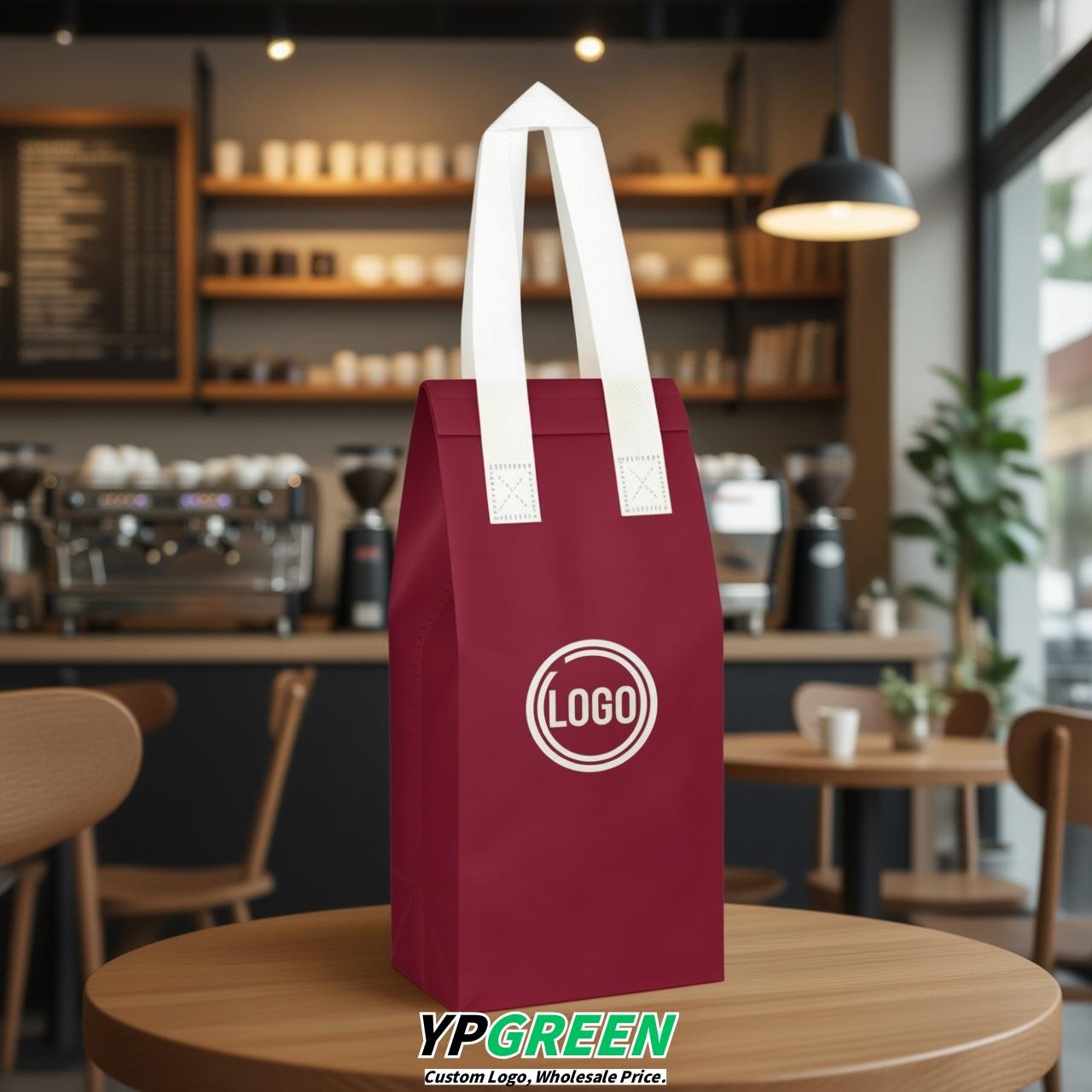 Crimson Individual insulated take away bags wholesale 11x4.7x3.9 inches Thermal Beverage Take Out Bags