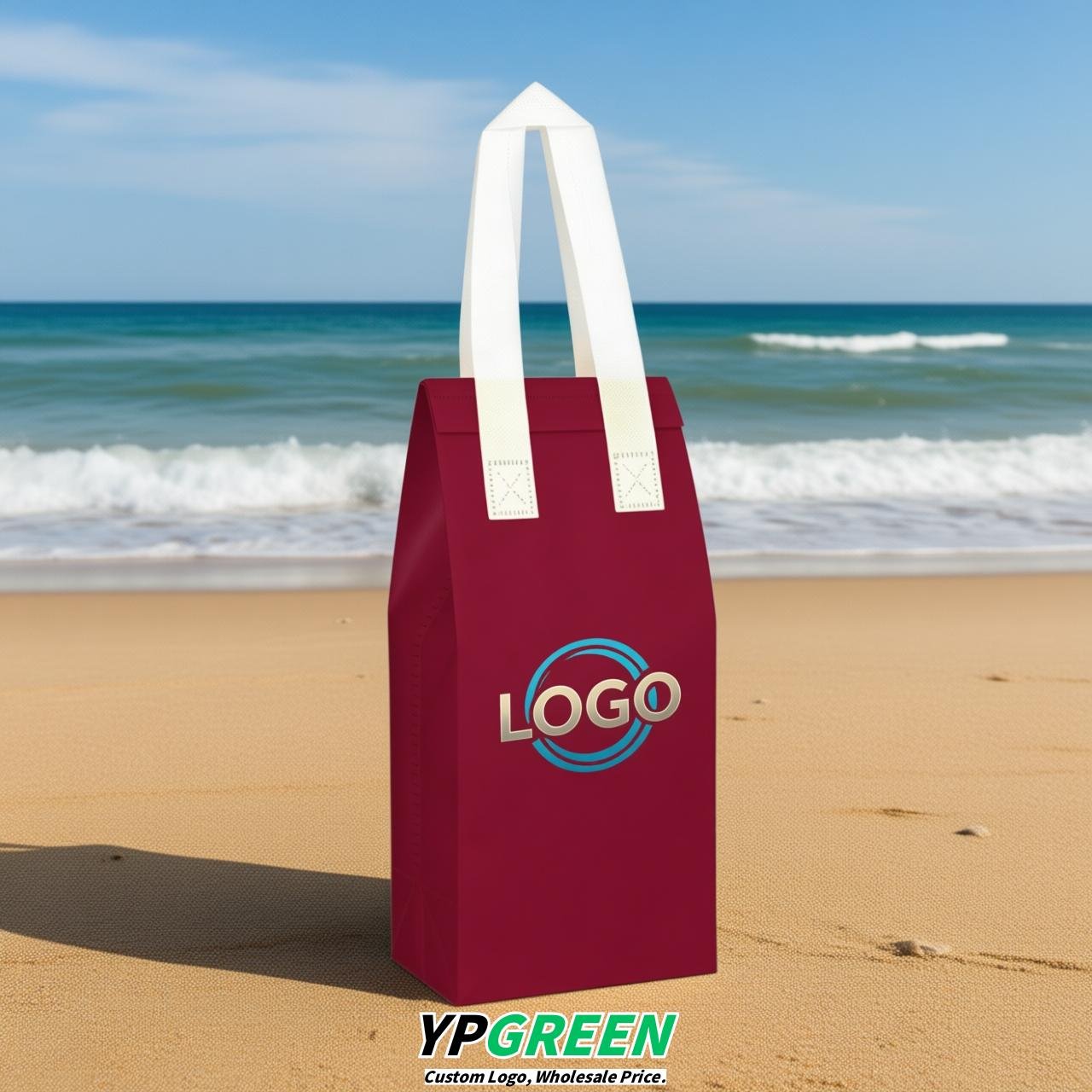 Crimson Individual insulated take away bags wholesale 11x4.7x3.9 inches Thermal Beverage Take Out Bags