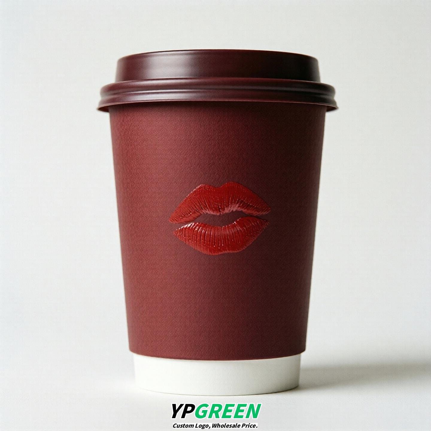 Crimson Paper Cups with Lips Print 10oz/12oz/16oz/20oz/22oz