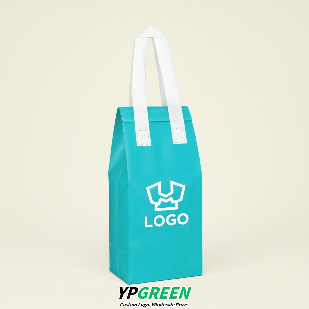 Cyan Individual insulated take away bags wholesale 11x4.7x3.9 inches Thermal Beverage Take Out Bags