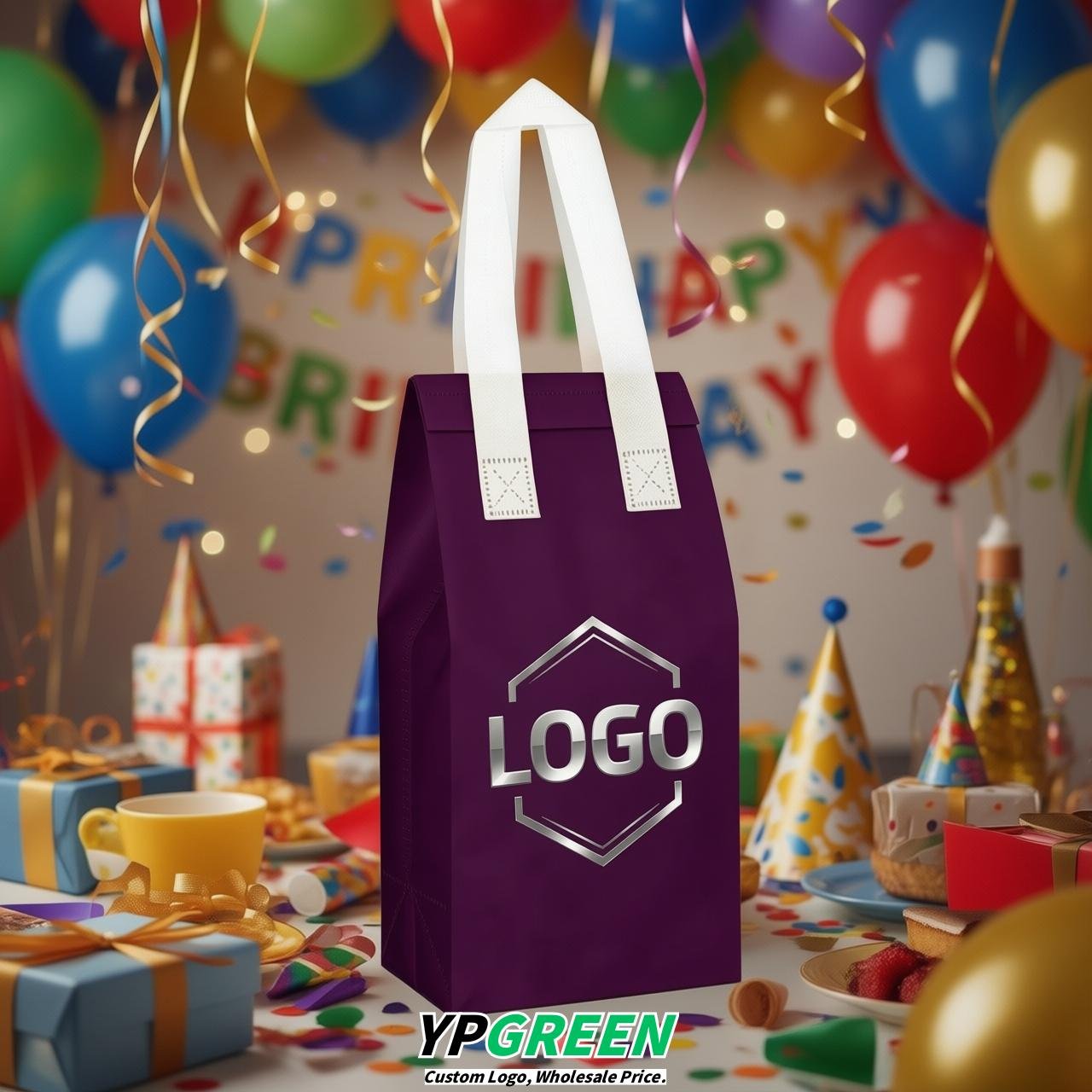 Dark Violet Individual insulated take away bags wholesale 11x4.7x3.9 inches Thermal Beverage Take Out Bags