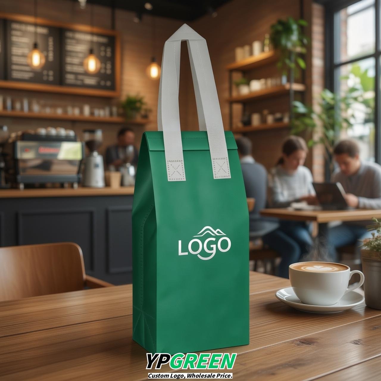 Emerald Green Individual insulated take away bags wholesale 11x4.7x3.9 inches Thermal Beverage Take Out Bags