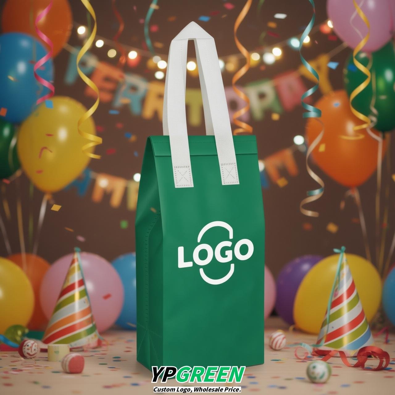 Emerald Green Individual insulated take away bags wholesale 11x4.7x3.9 inches Thermal Beverage Take Out Bags