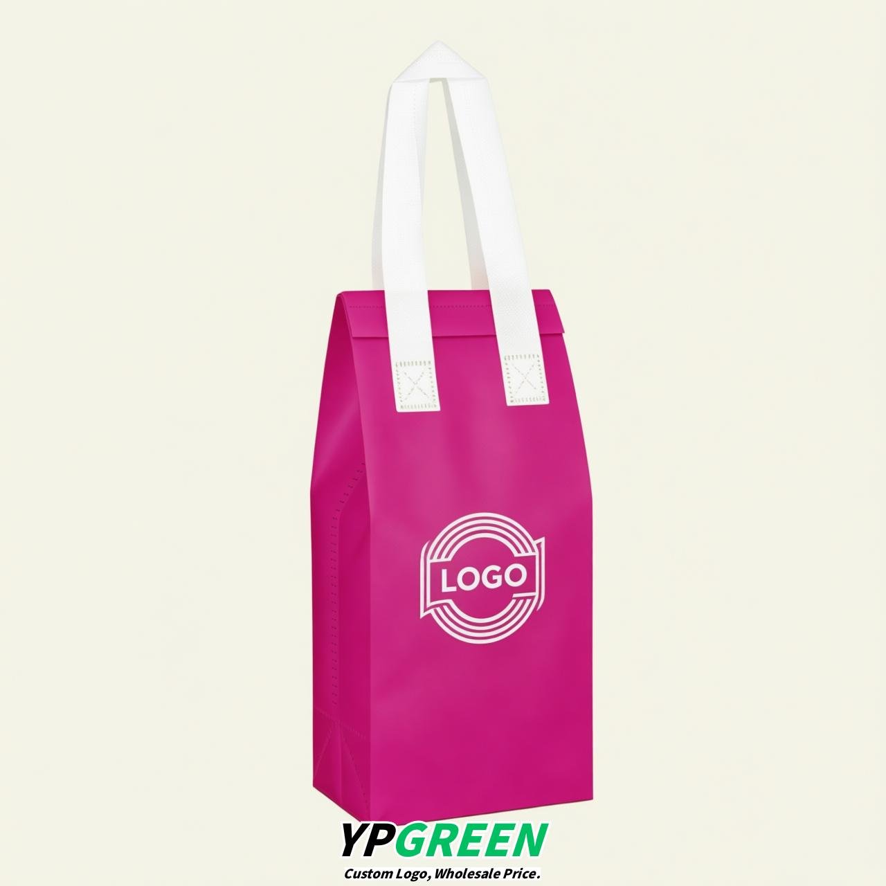 Fuchsia Individual insulated take away bags wholesale 11x4.7x3.9 inches Thermal Beverage Take Out Bags