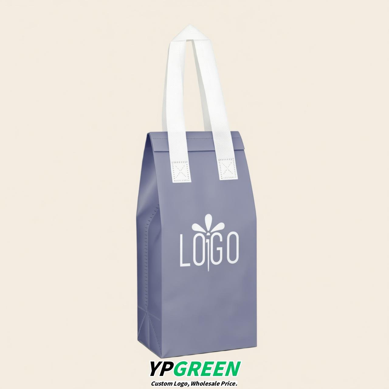 Glaucous Individual insulated take away bags wholesale 11x4.7x3.9 inches Thermal Beverage Take Out Bags