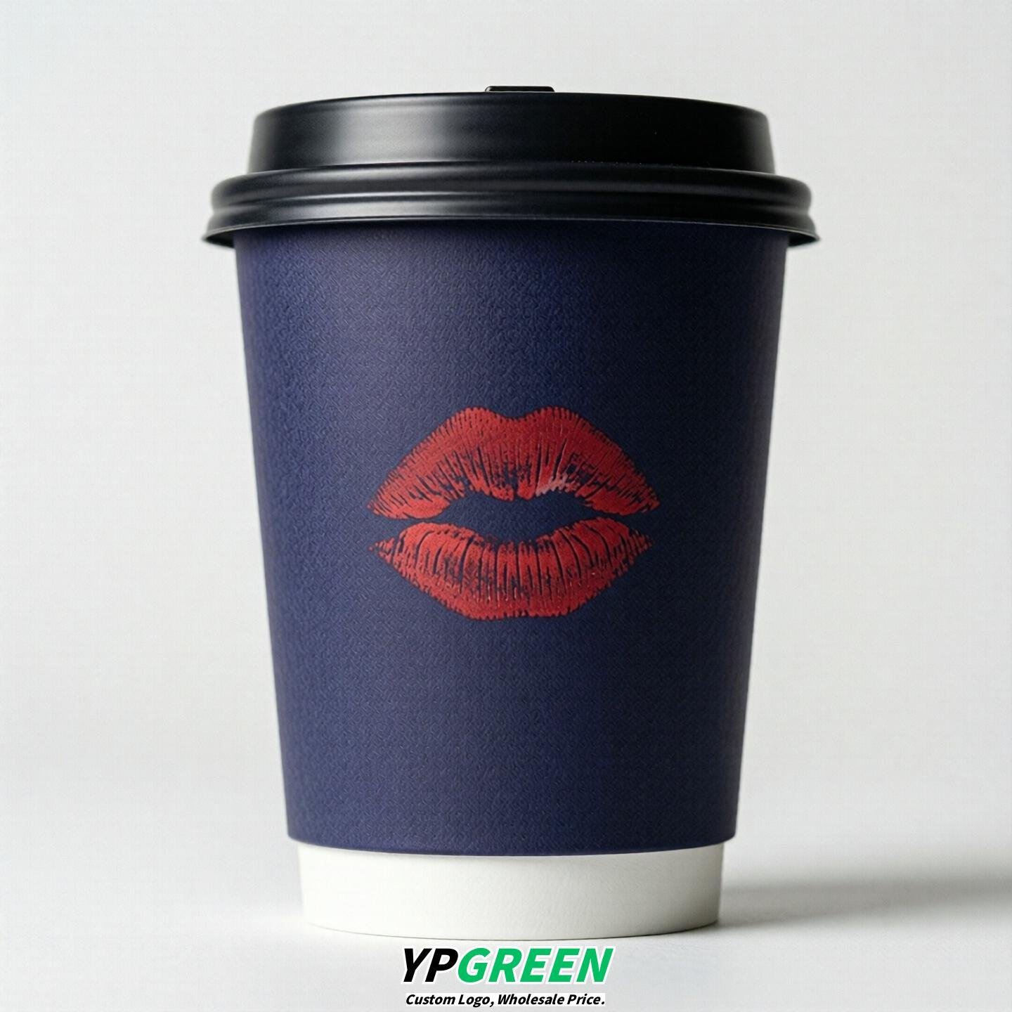 Indigo Paper Cups with Lips Print 10oz/12oz/16oz/20oz/22oz