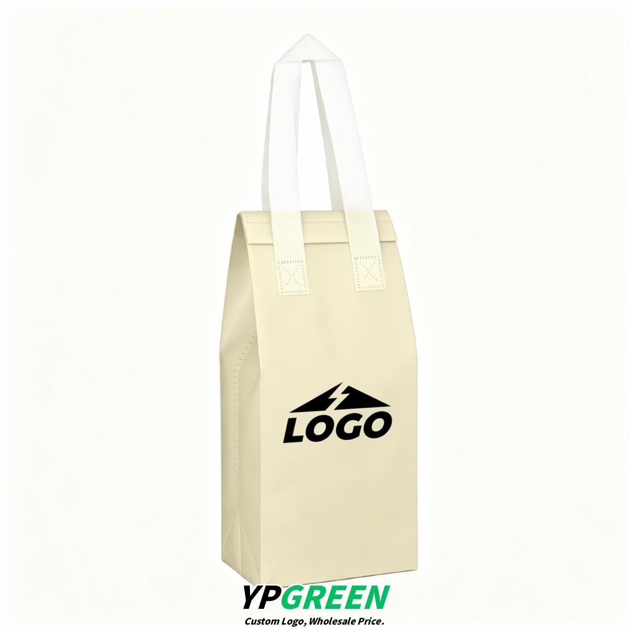 Ivory Individual insulated take away bags wholesale 11x4.7x3.9 inches Thermal Beverage Take Out Bags