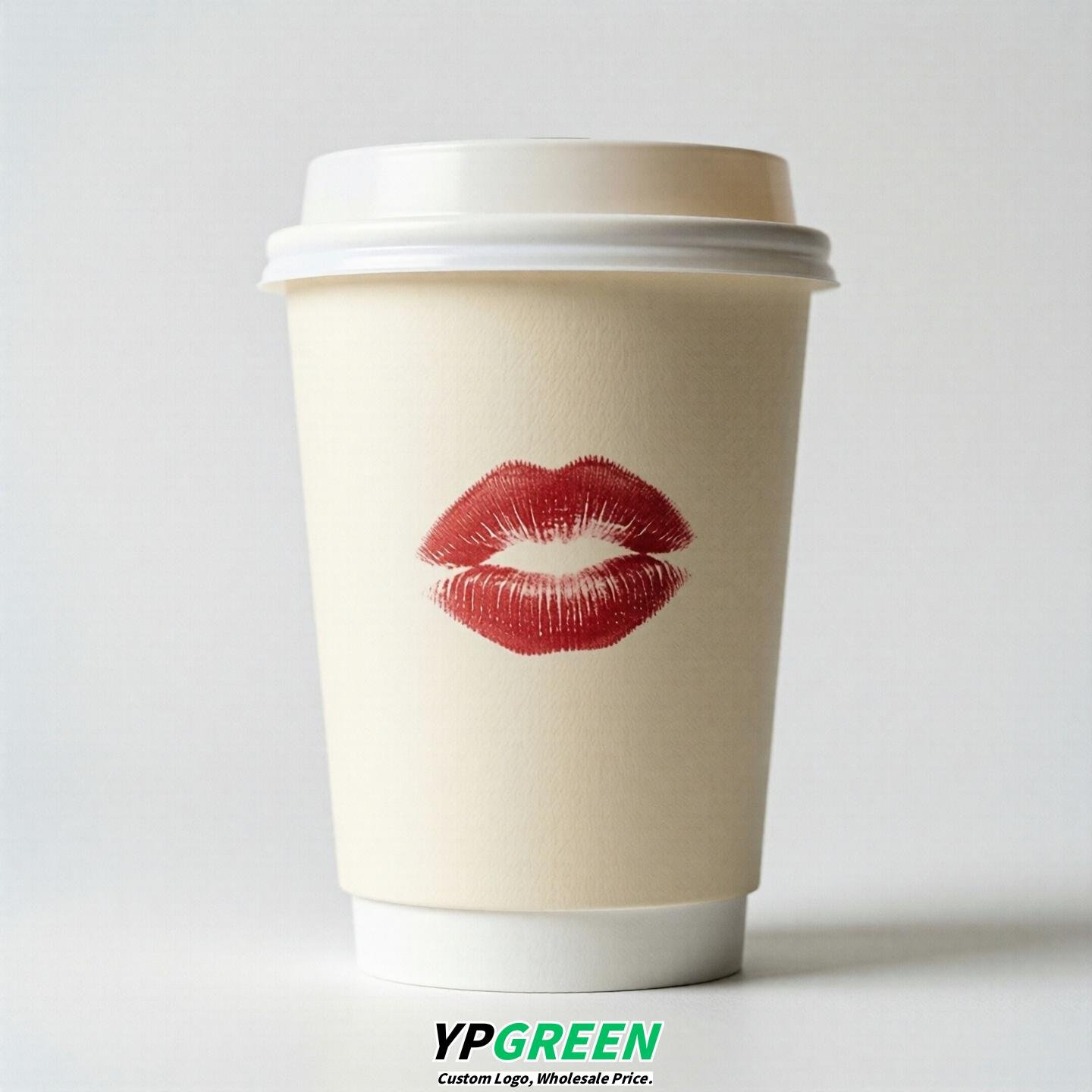 Ivory Paper Cups with Lips Print 10oz/12oz/16oz/20oz/22oz