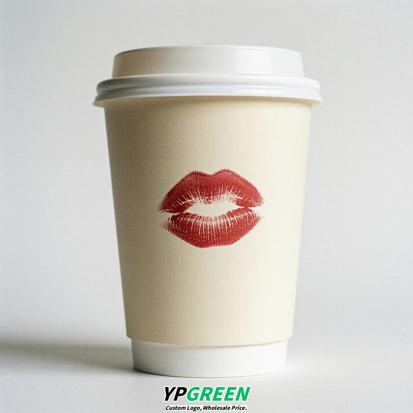 Ivory Paper Cups with Lips Print 10oz/12oz/16oz/20oz/22oz