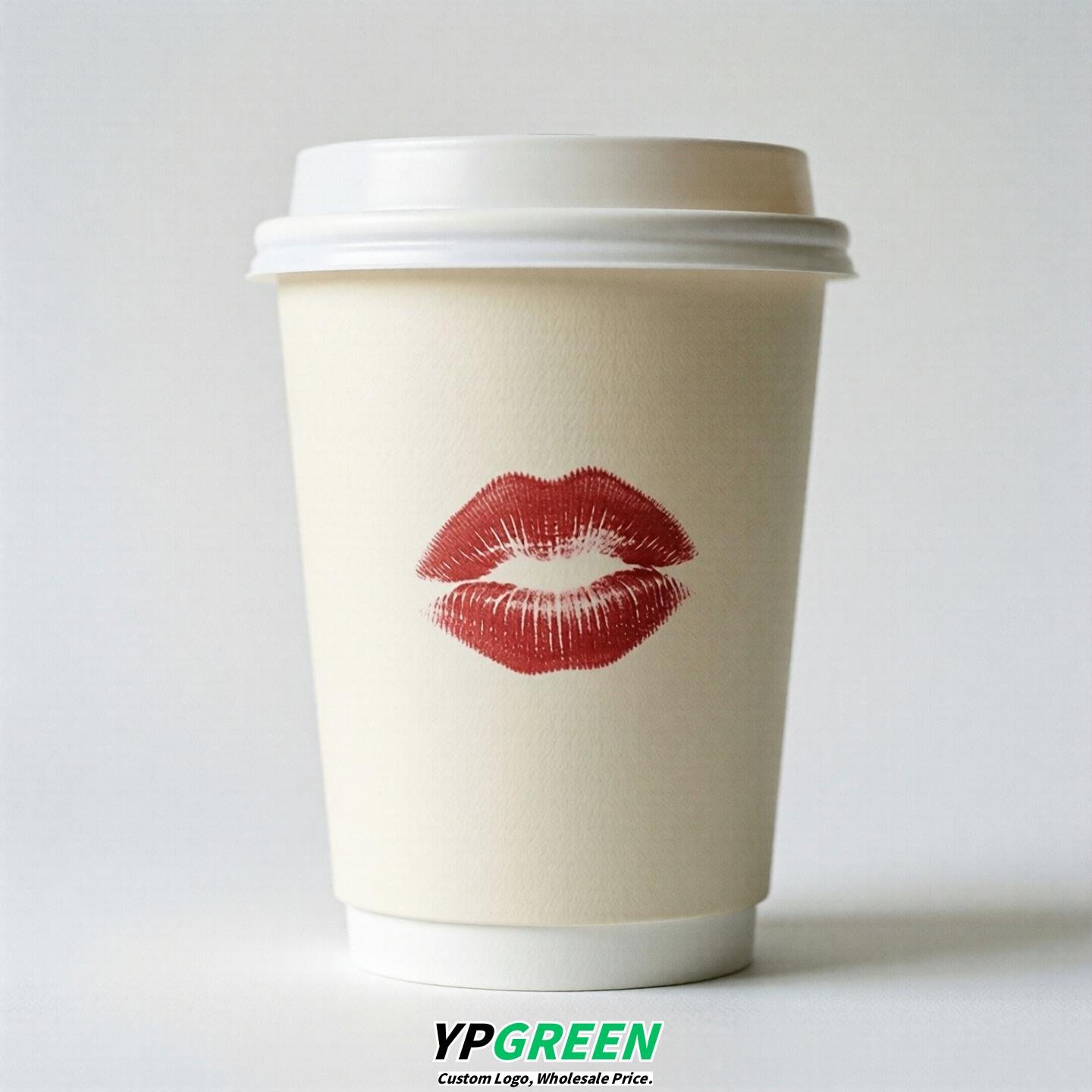 Ivory Paper Cups with Lips Print 10oz/12oz/16oz/20oz/22oz