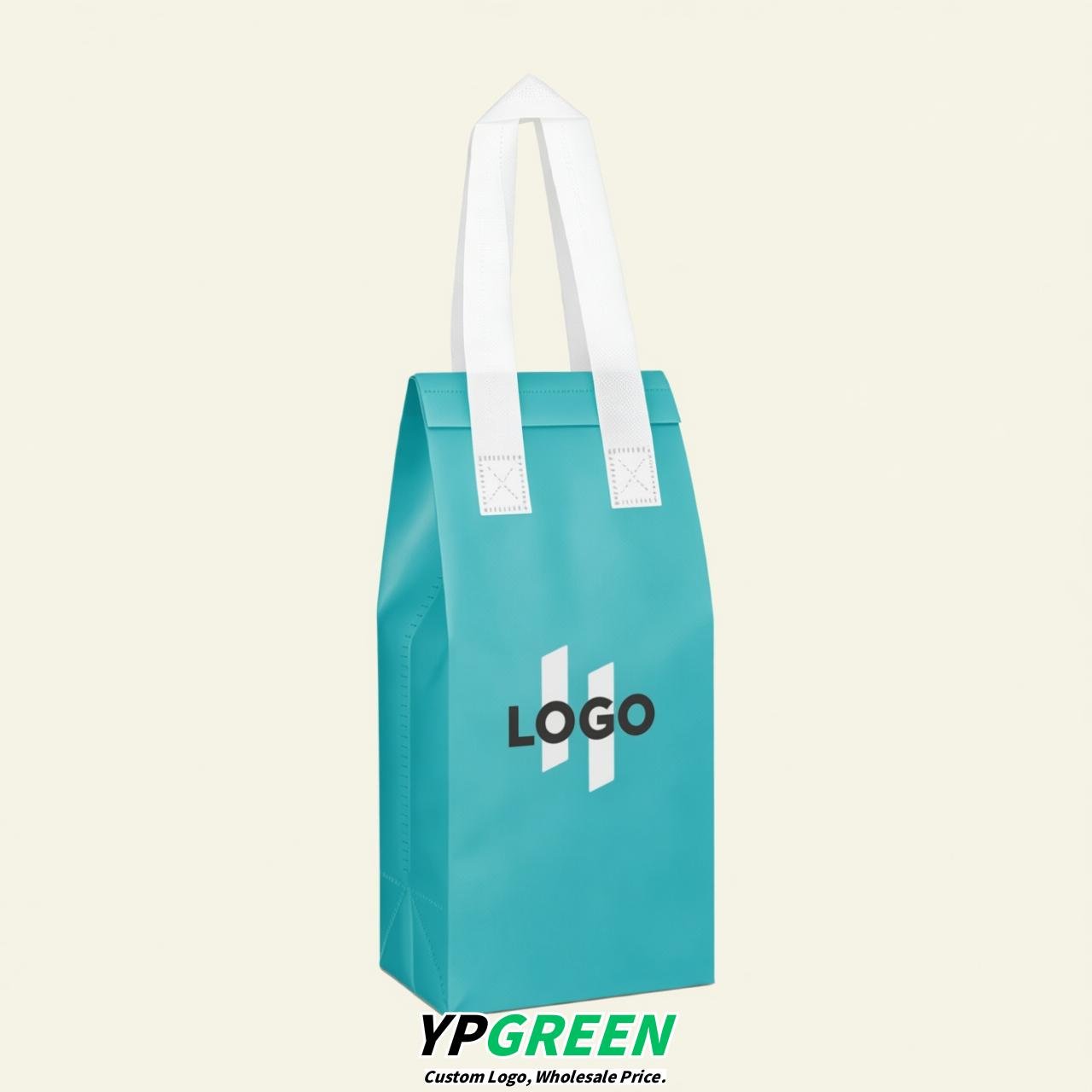 Lake Blue Individual insulated take away bags wholesale 11x4.7x3.9 inches Thermal Beverage Take Out Bags