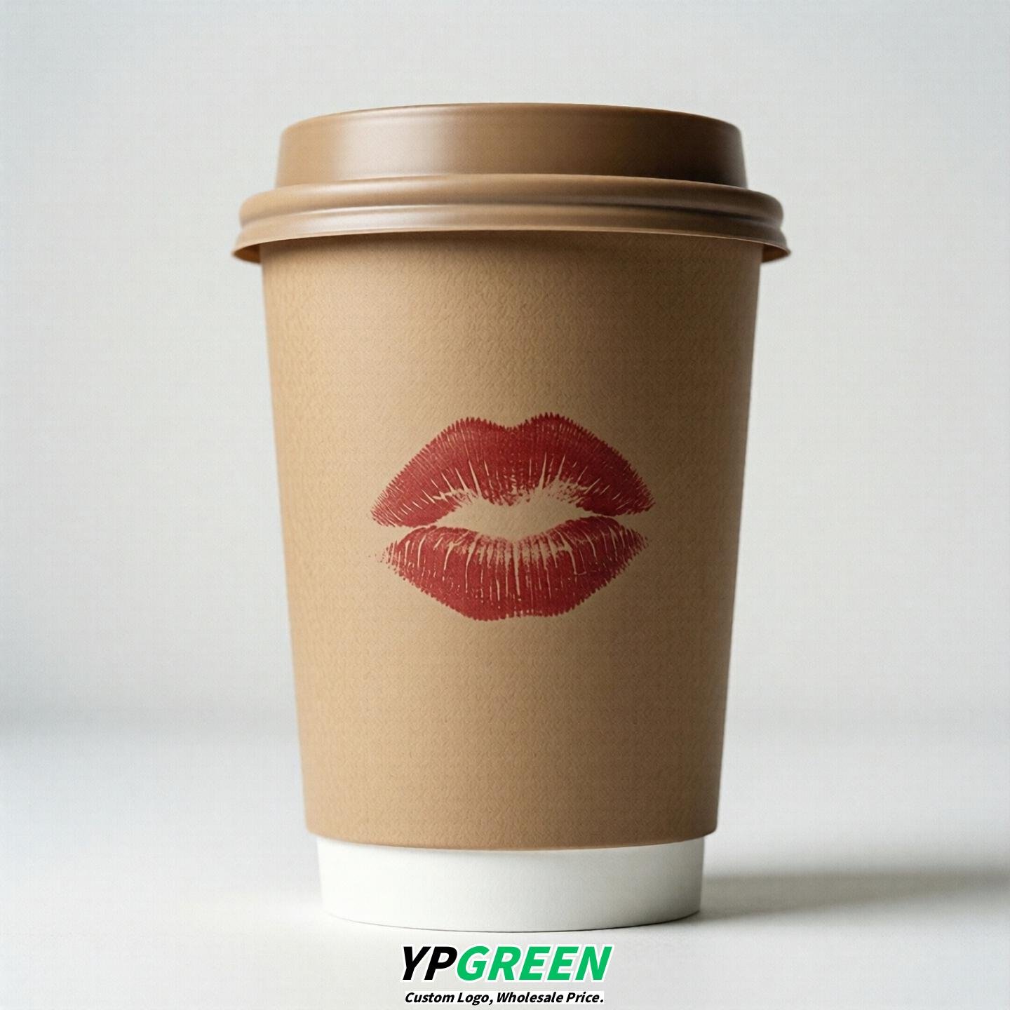 Latte Paper Cups with Lips Print 10oz/12oz/16oz/20oz/22oz