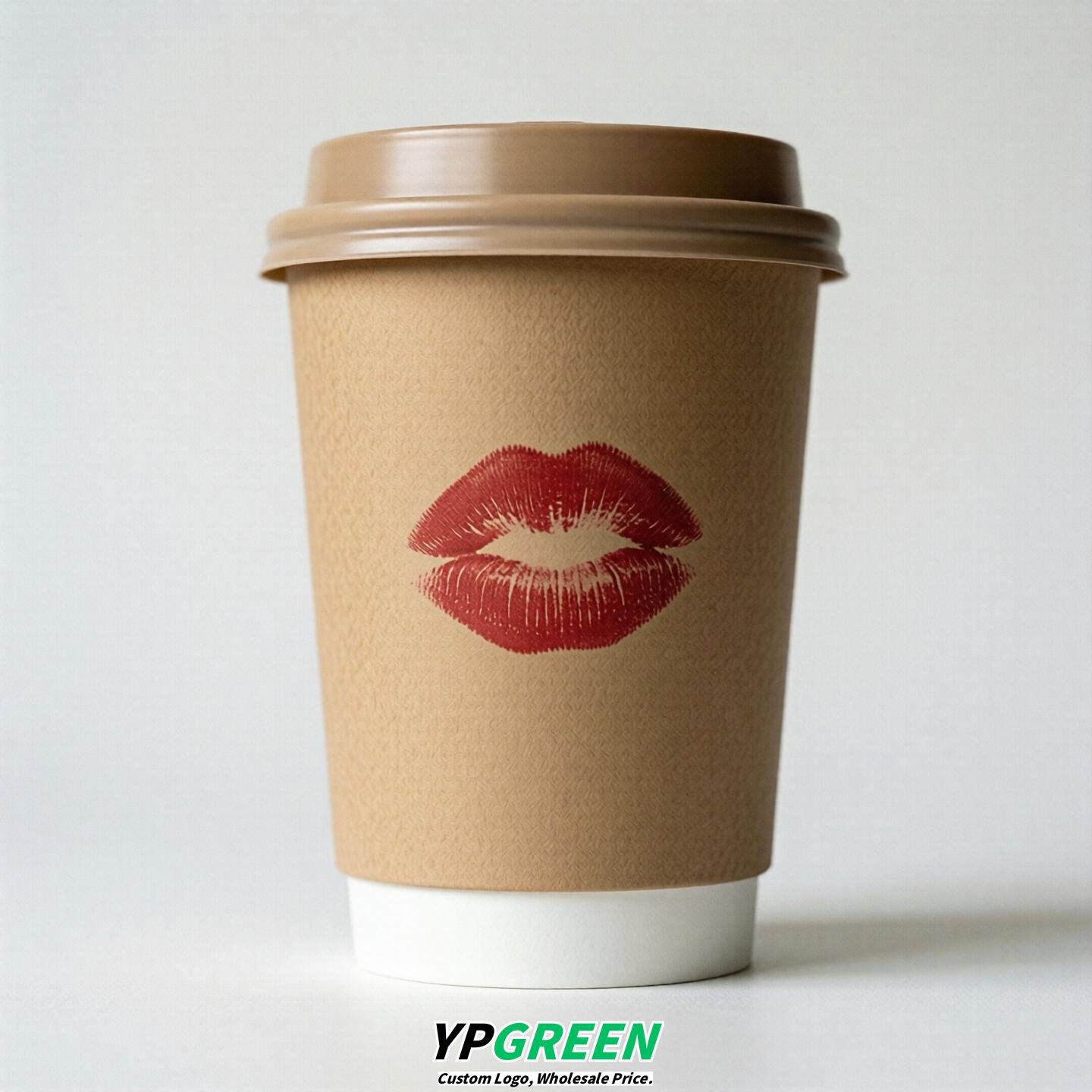 Latte Paper Cups with Lips Print 10oz/12oz/16oz/20oz/22oz