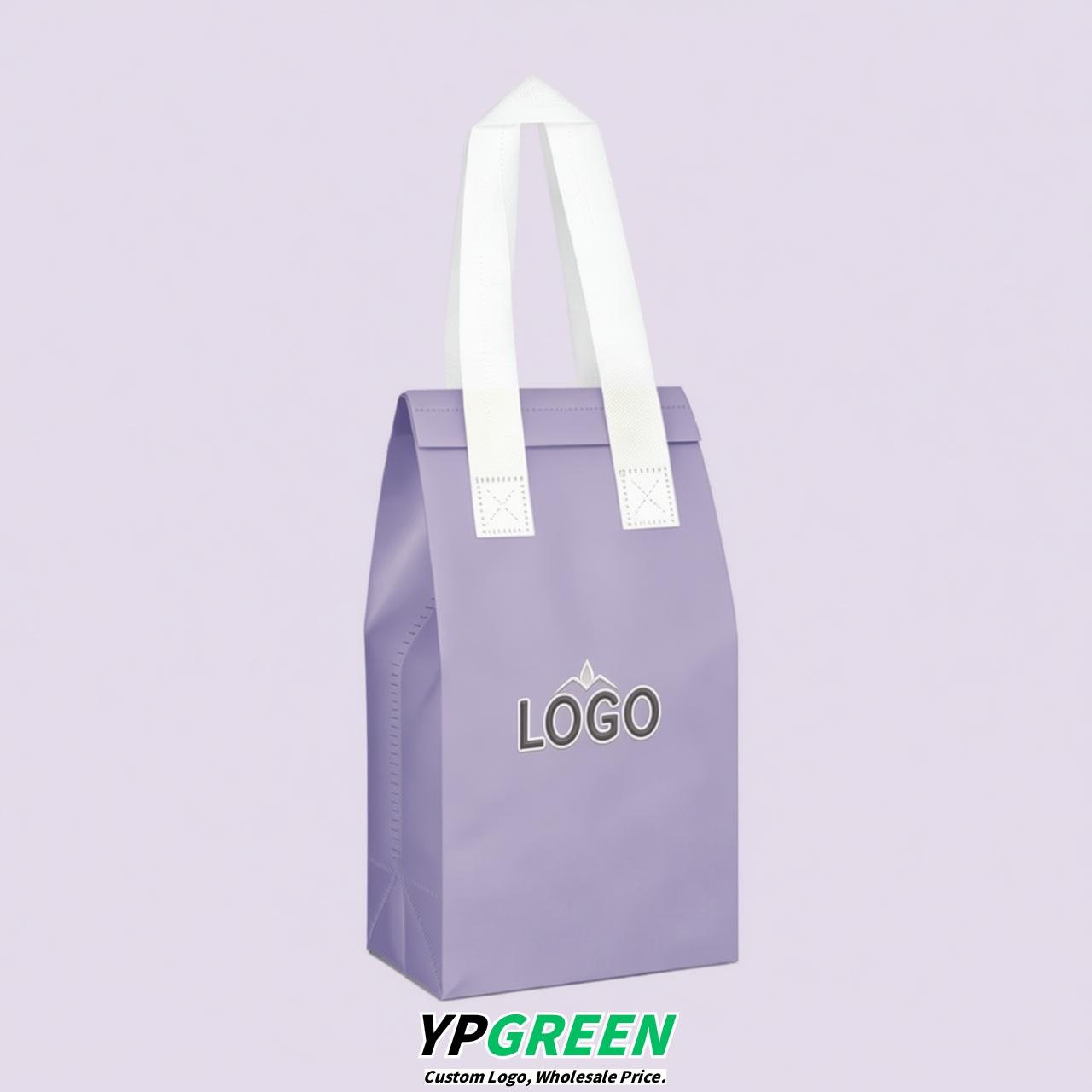 Lavender Individual insulated take away bags wholesale 11x4.7x3.9 inches Thermal Beverage Take Out Bags