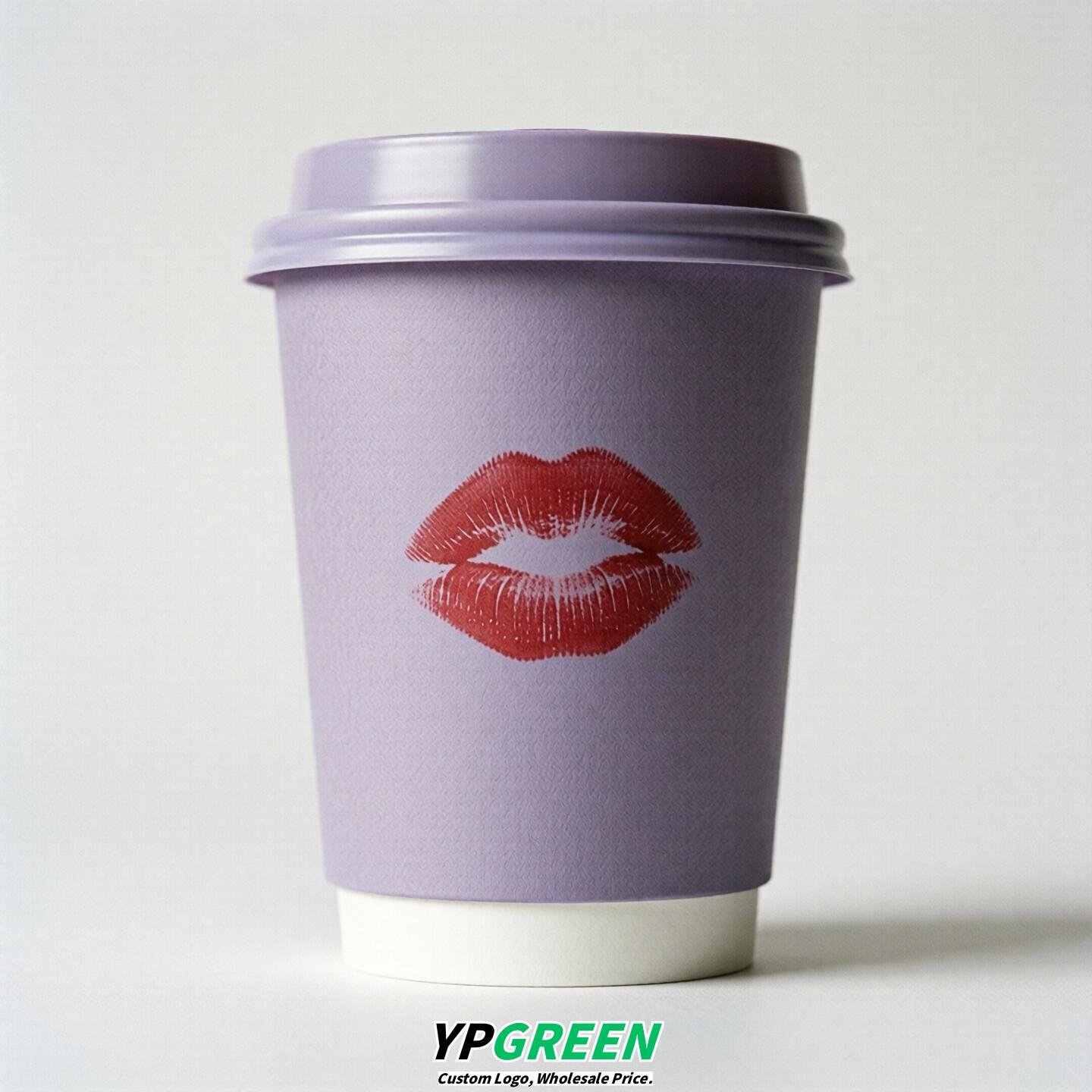 Lavender Paper Cups with Lips Print 10oz/12oz/16oz/20oz/22oz