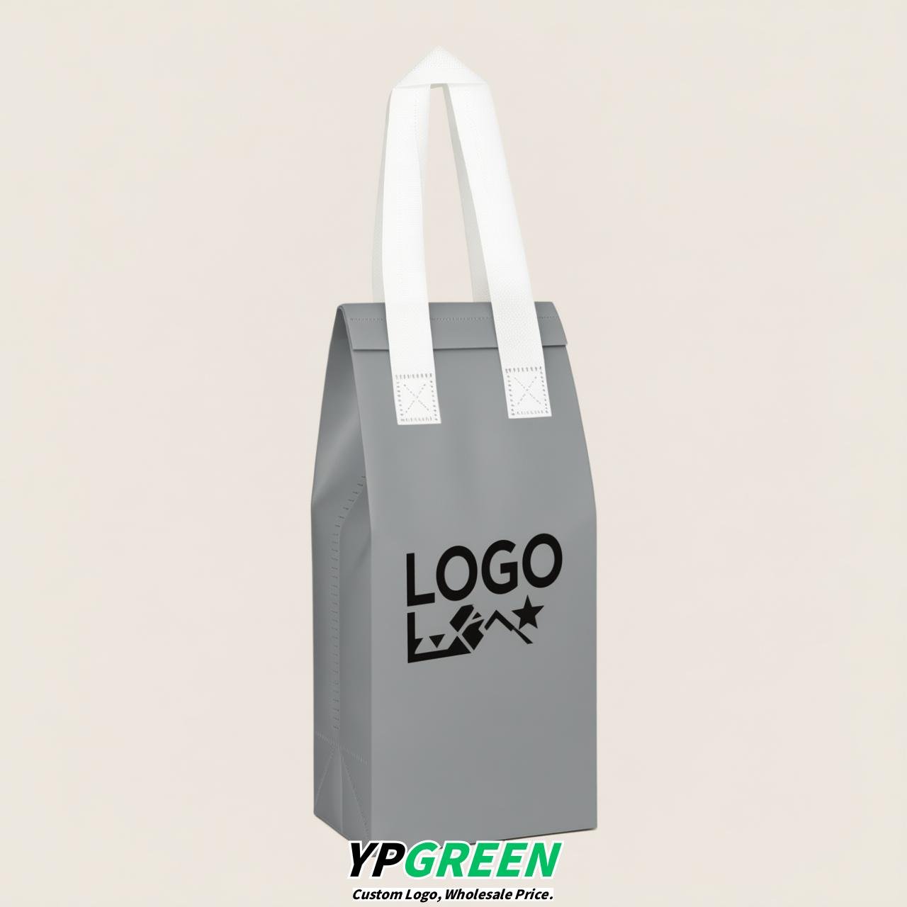 Light Slate Gray Individual insulated take away bags wholesale 11x4.7x3.9 inches Thermal Beverage Take Out Bags