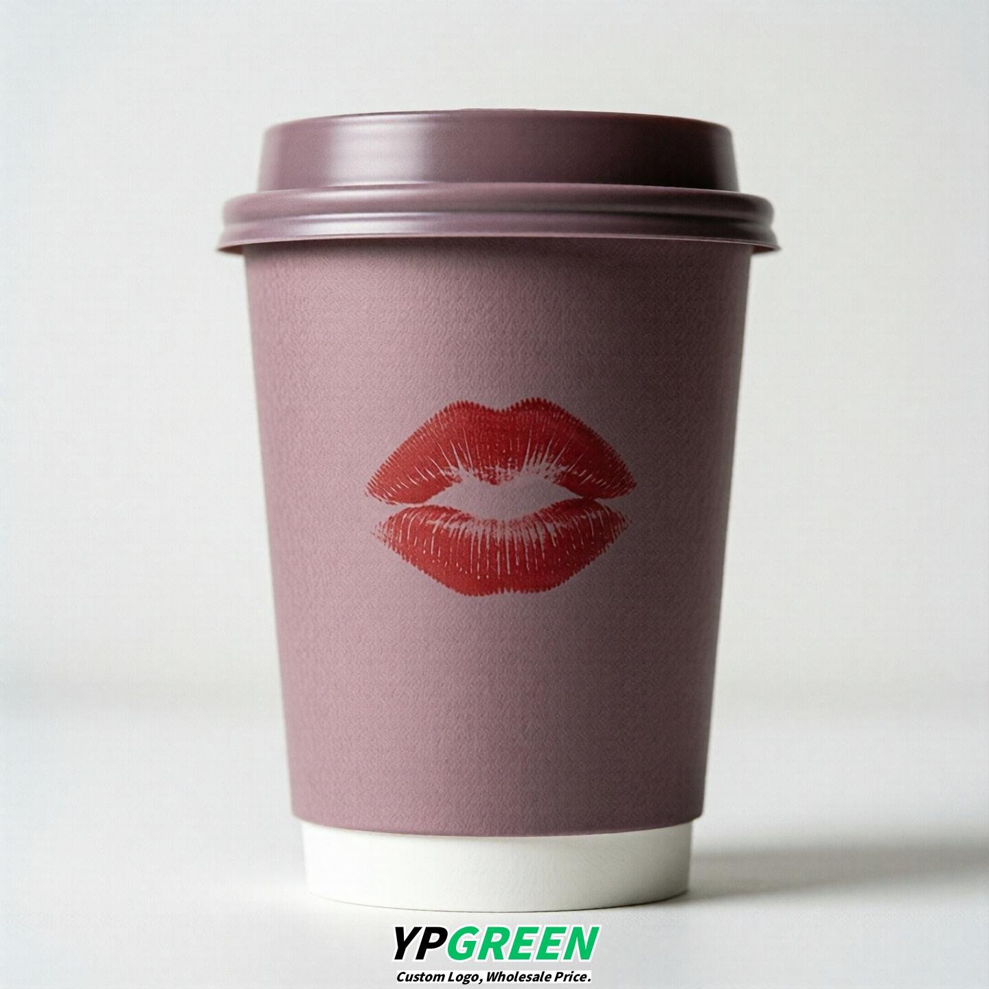 Mauve Paper Cups with Lips Print 10oz/12oz/16oz/20oz/22oz Mauve Paper Cups with Lips Print 10oz/12oz/16oz/20oz/22oz