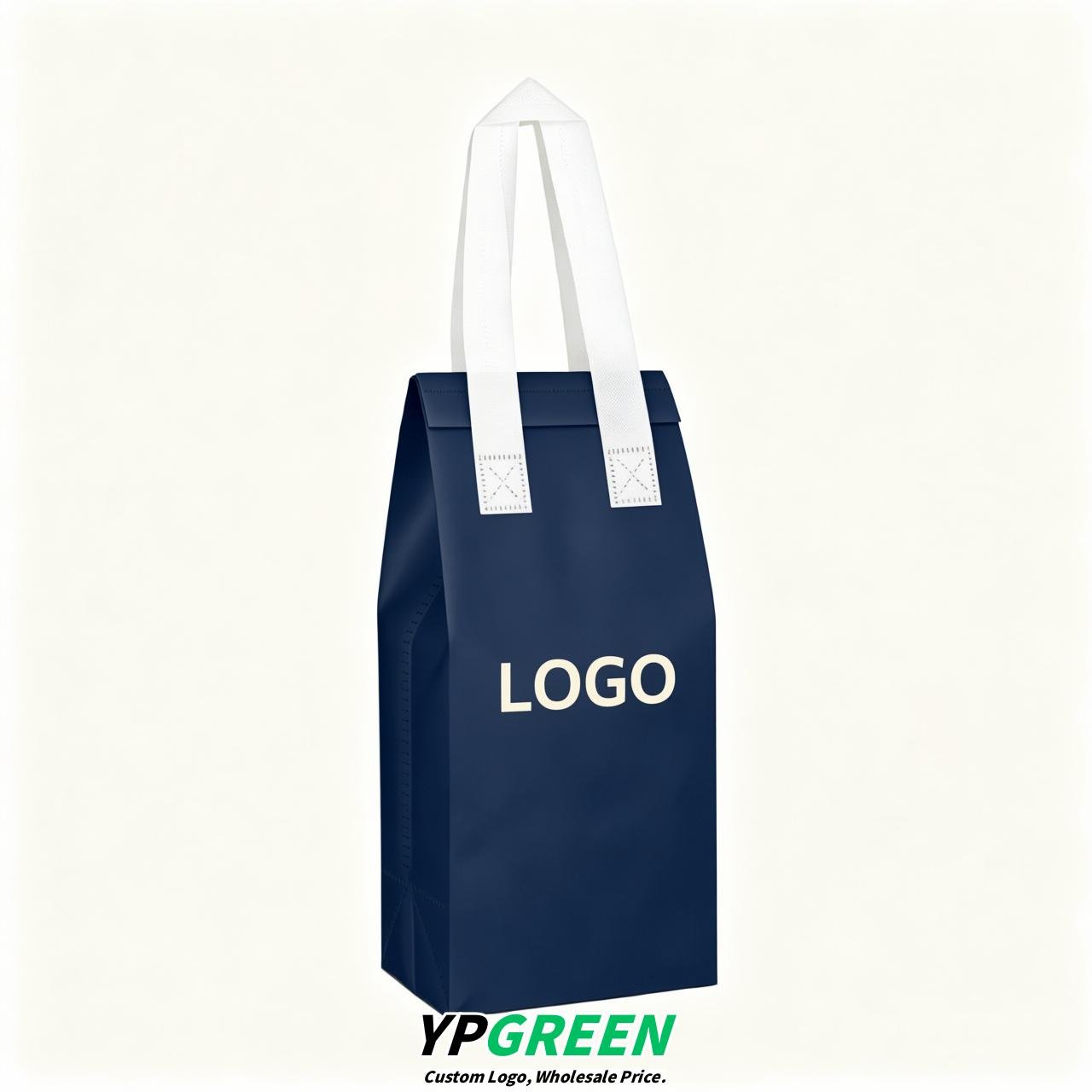 Navy Blue Individual insulated take away bags wholesale 11x4.7x3.9 inches Thermal Beverage Take Out Bags