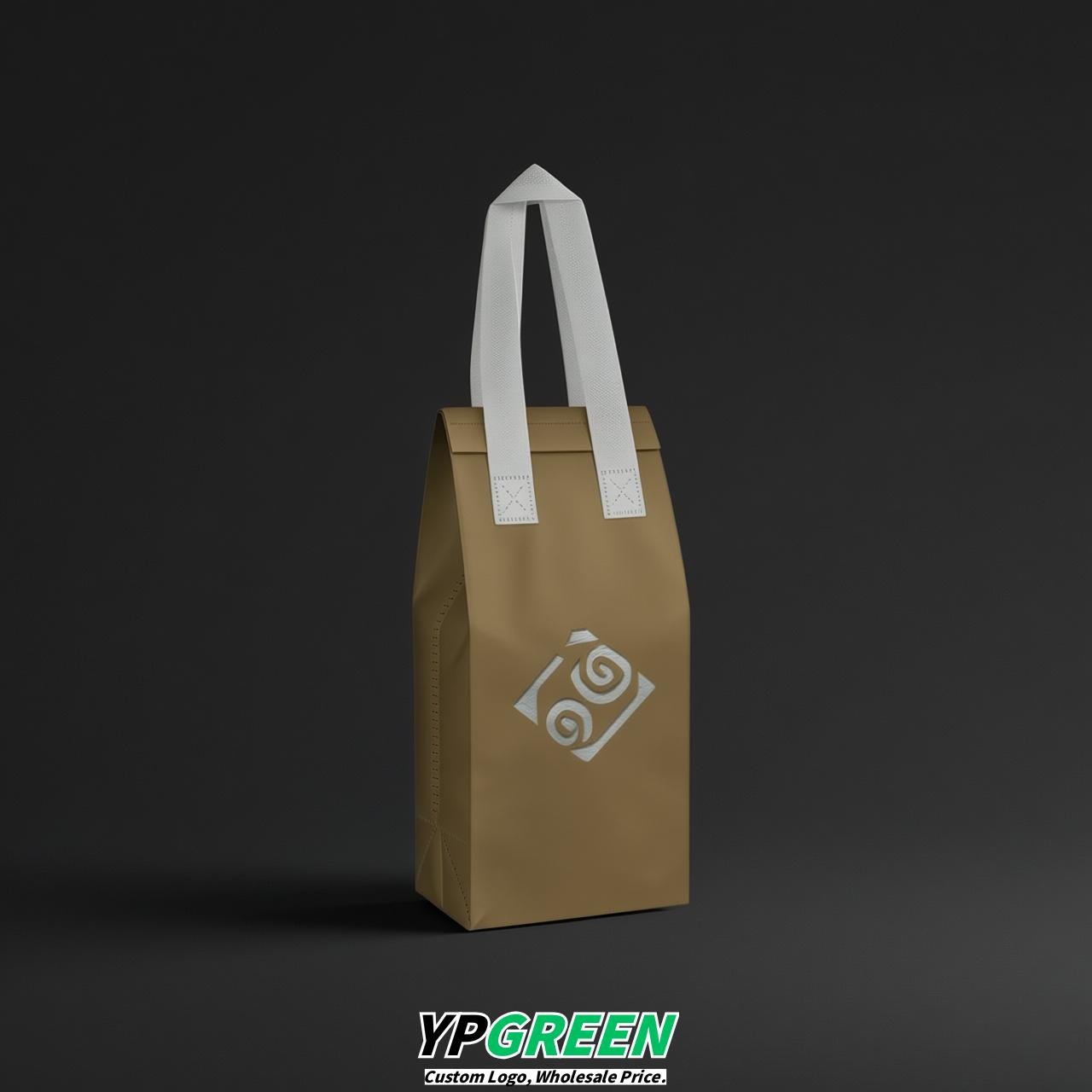 Ochre Individual insulated take away bags wholesale 11x4.7x3.9 inches Thermal Beverage Take Out Bags