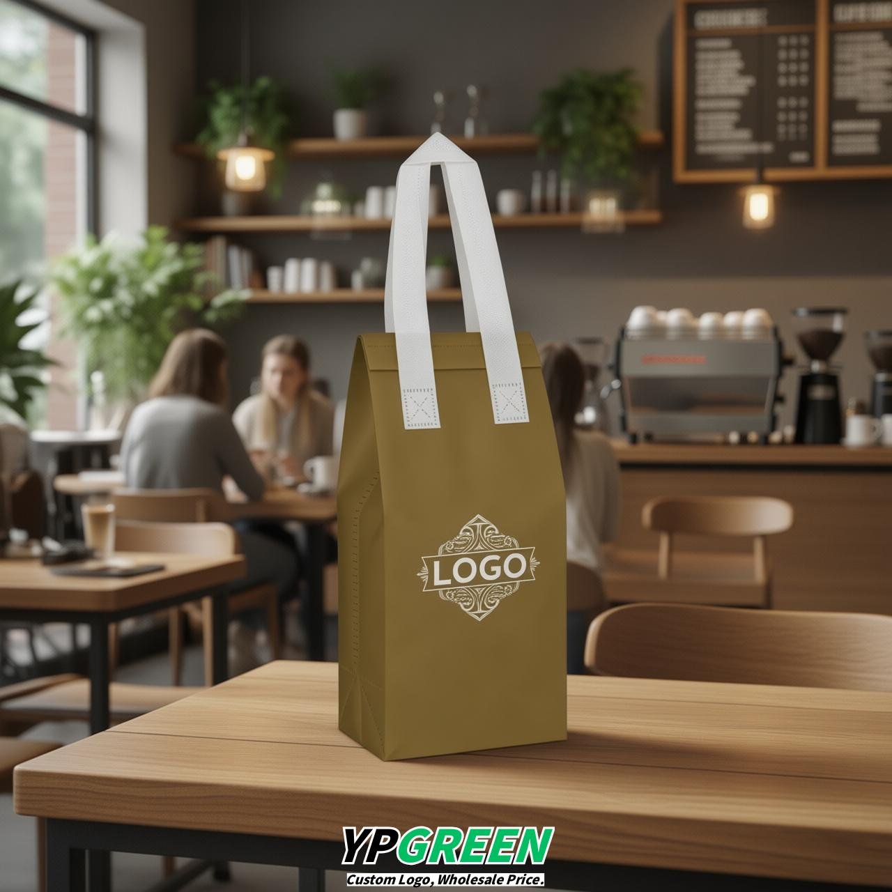 Ochre Individual insulated take away bags wholesale 11x4.7x3.9 inches Thermal Beverage Take Out Bags