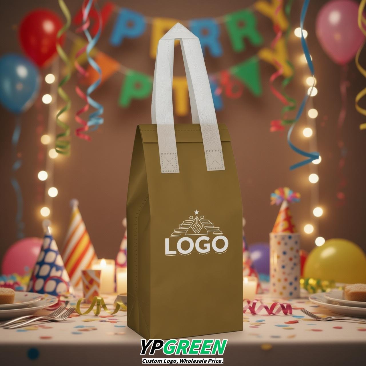 Ochre Individual insulated take away bags wholesale 11x4.7x3.9 inches Thermal Beverage Take Out Bags