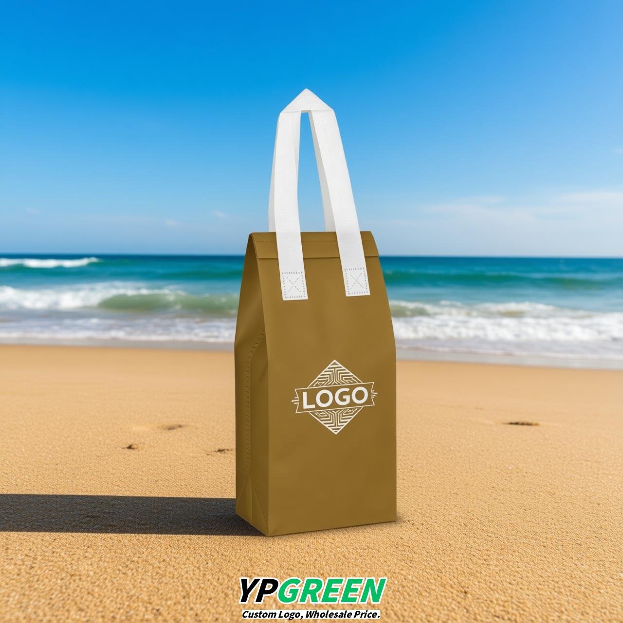 Ochre Individual insulated take away bags wholesale 11x4.7x3.9 inches Thermal Beverage Take Out Bags