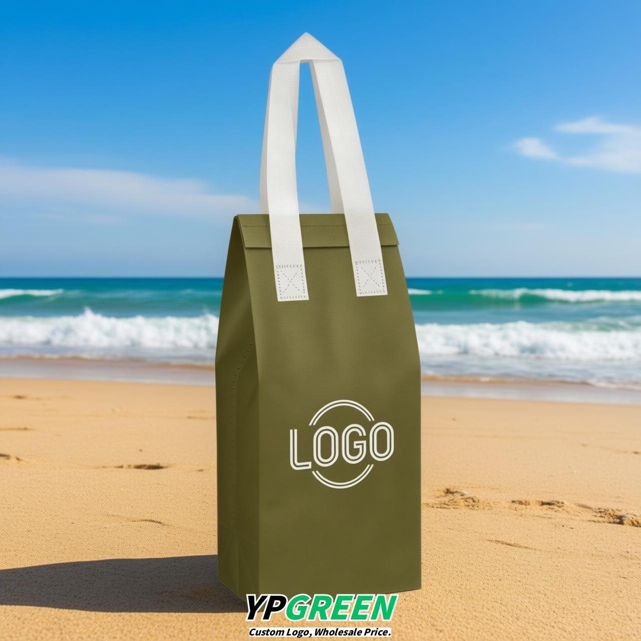 Olive Green Individual insulated take away bags wholesale 11x4.7x3.9 inches Thermal Beverage Take Out Bags Olive Green Individual insulated take away bags wholesale 11x4.7x3.9 inches Thermal Beverage Take Out Bags