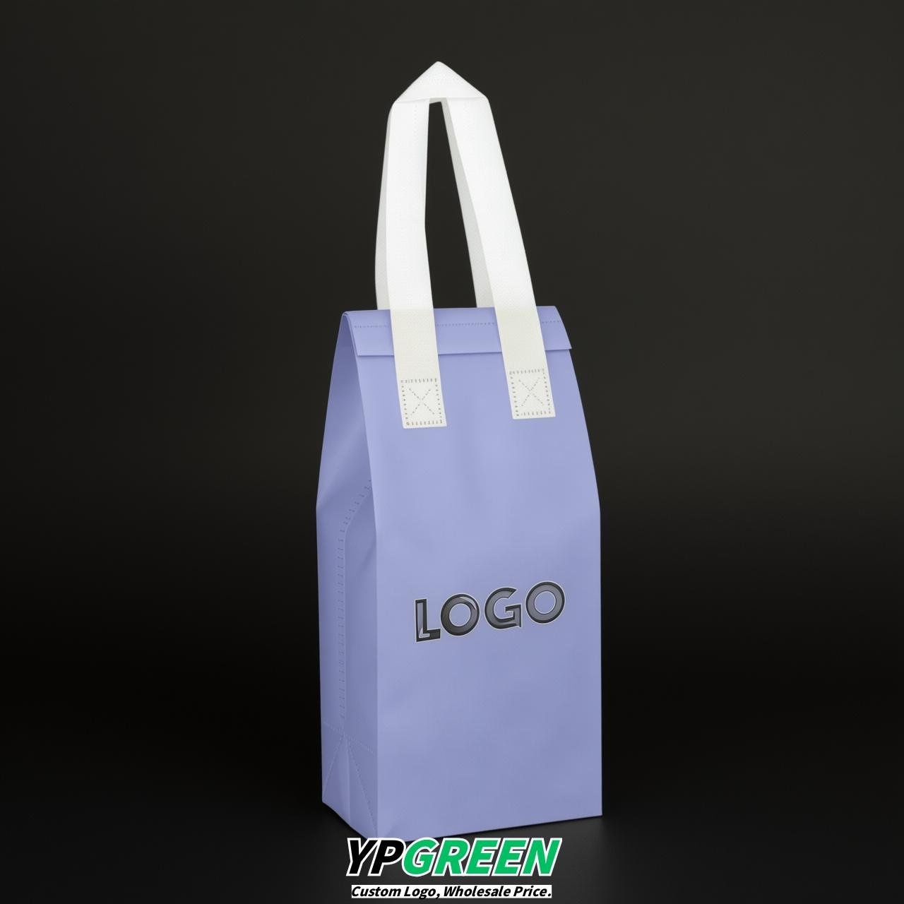 Periwinkle Individual insulated take away bags wholesale 11x4.7x3.9 inches Thermal Beverage Take Out Bags