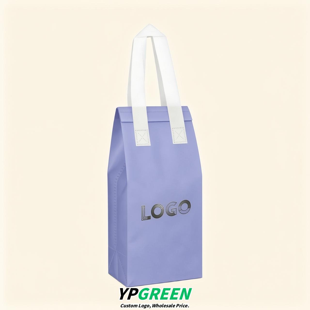 Periwinkle Individual insulated take away bags wholesale 11x4.7x3.9 inches Thermal Beverage Take Out Bags