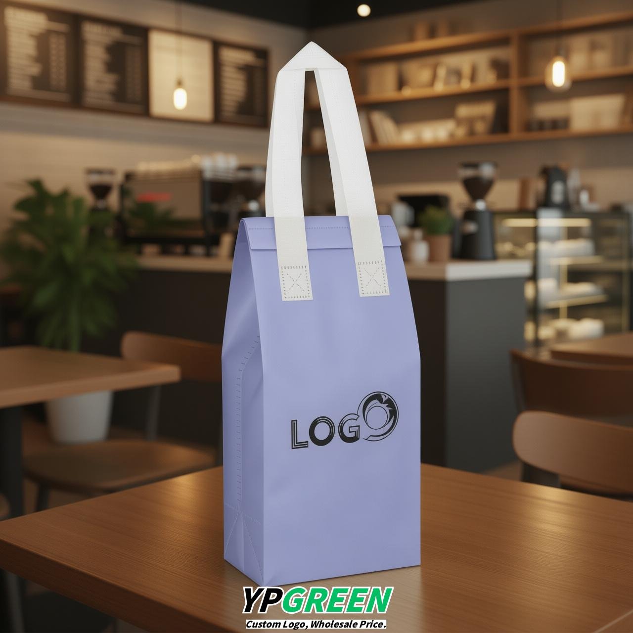 Periwinkle Individual insulated take away bags wholesale 11x4.7x3.9 inches Thermal Beverage Take Out Bags