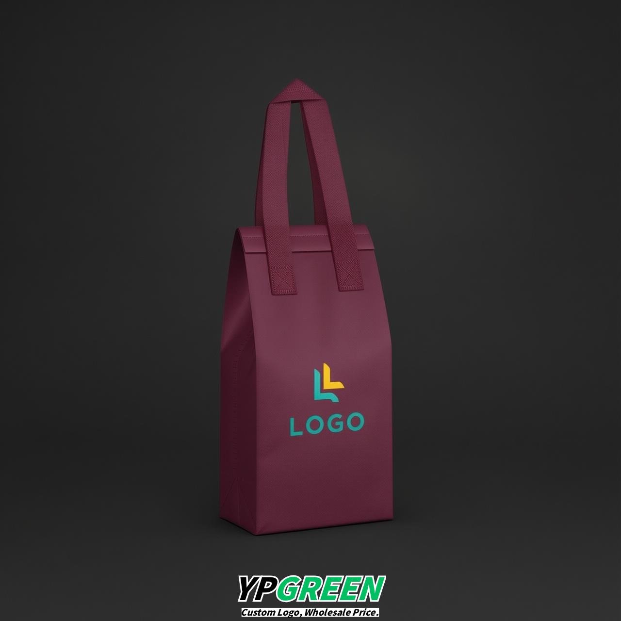 Plum Individual insulated take away bags wholesale 11x4.7x3.9 inches Thermal Beverage Take Out Bags