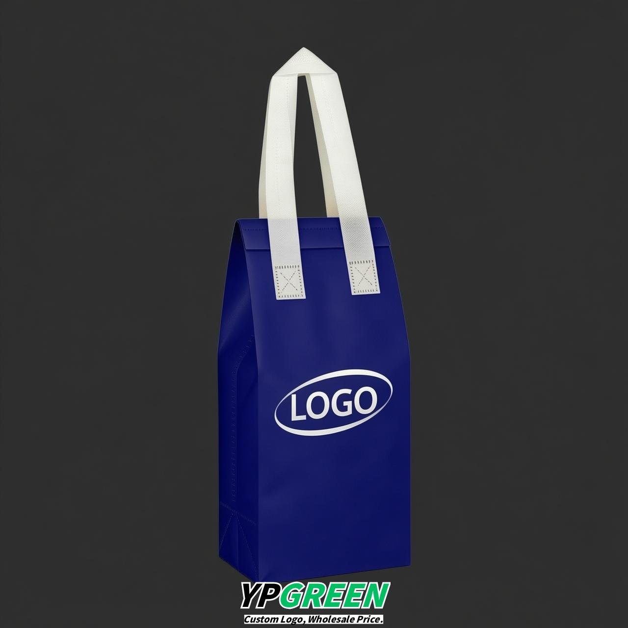 Prussian Blue Individual insulated take away bags wholesale 11x4.7x3.9 inches Thermal Beverage Take Out Bags