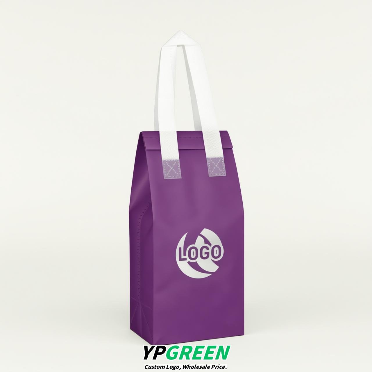 Purple Individual insulated take away bags wholesale 11x4.7x3.9 inches Thermal Beverage Take Out Bags