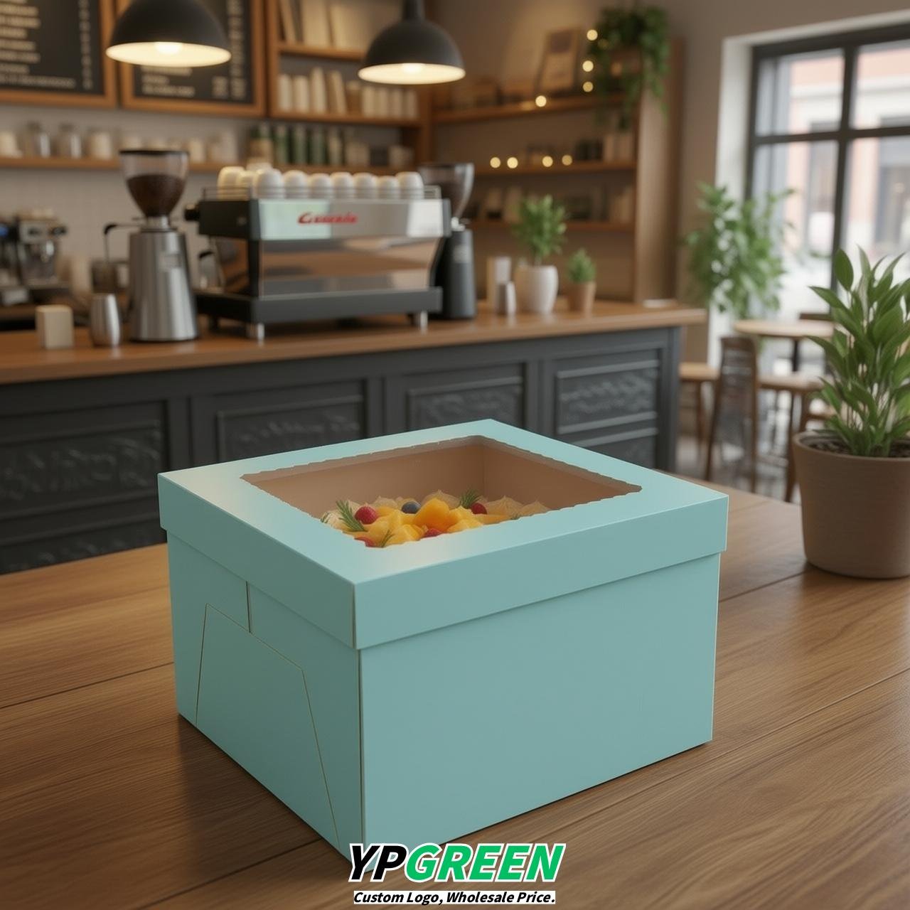 Robin Egg Blue 10 & 12 inches Tall Cake Box with Window - Square Cardboard Cake Box Robin Egg Blue 10 & 12 inches Tall Cake Box with Window - Square Cardboard Cake Box