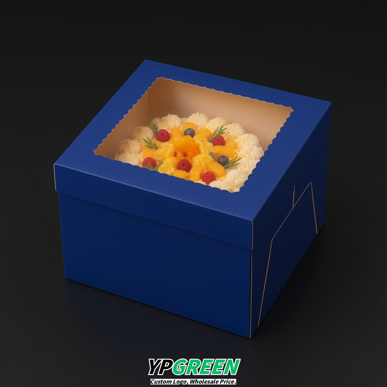 Sapphire 10 & 12 inches Tall Cake Box with Window - Square Cardboard Cake Box
