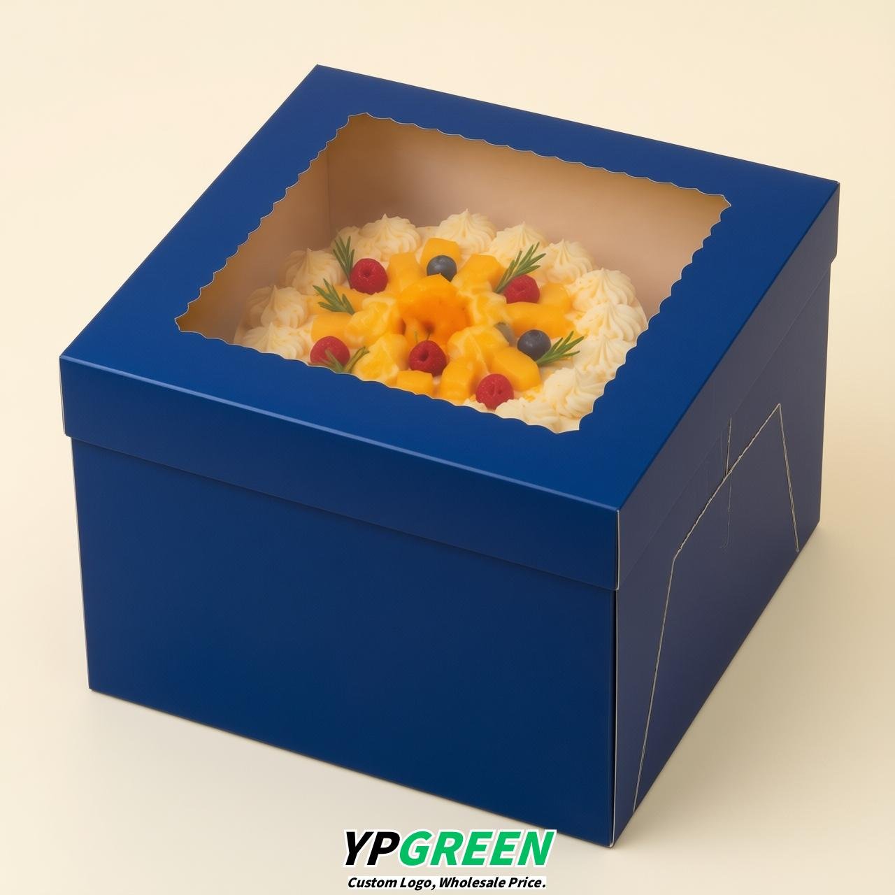 Sapphire 10 & 12 inches Tall Cake Box with Window - Square Cardboard Cake Box