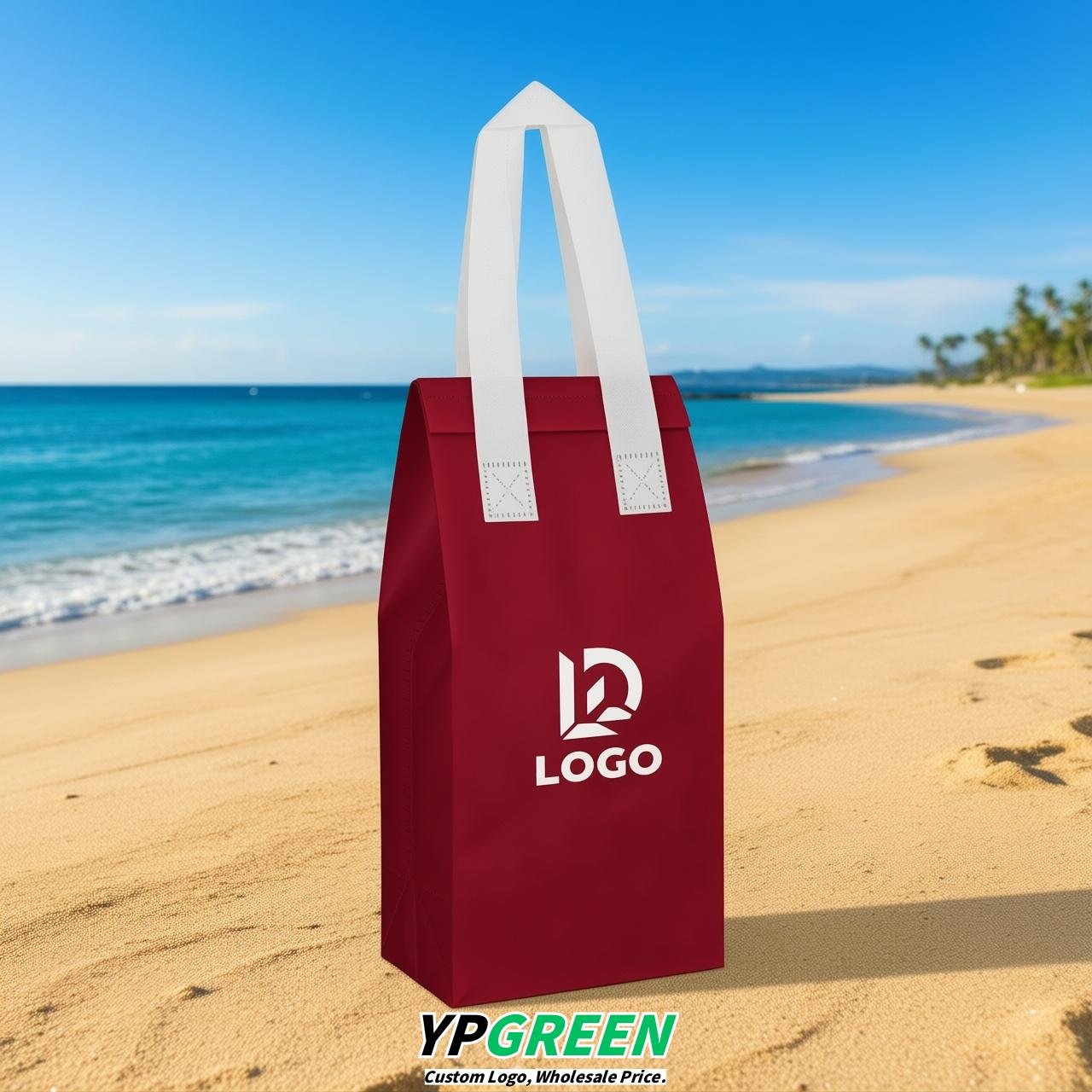 Scarlet Individual insulated take away bags wholesale 11x4.7x3.9 inches Thermal Beverage Take Out Bags