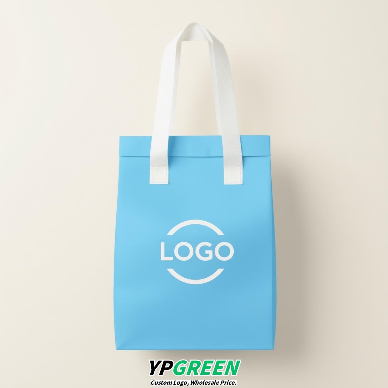 Sky Blue Individual insulated take away bags wholesale 11x4.7x3.9 inches Thermal Beverage Take Out Bags