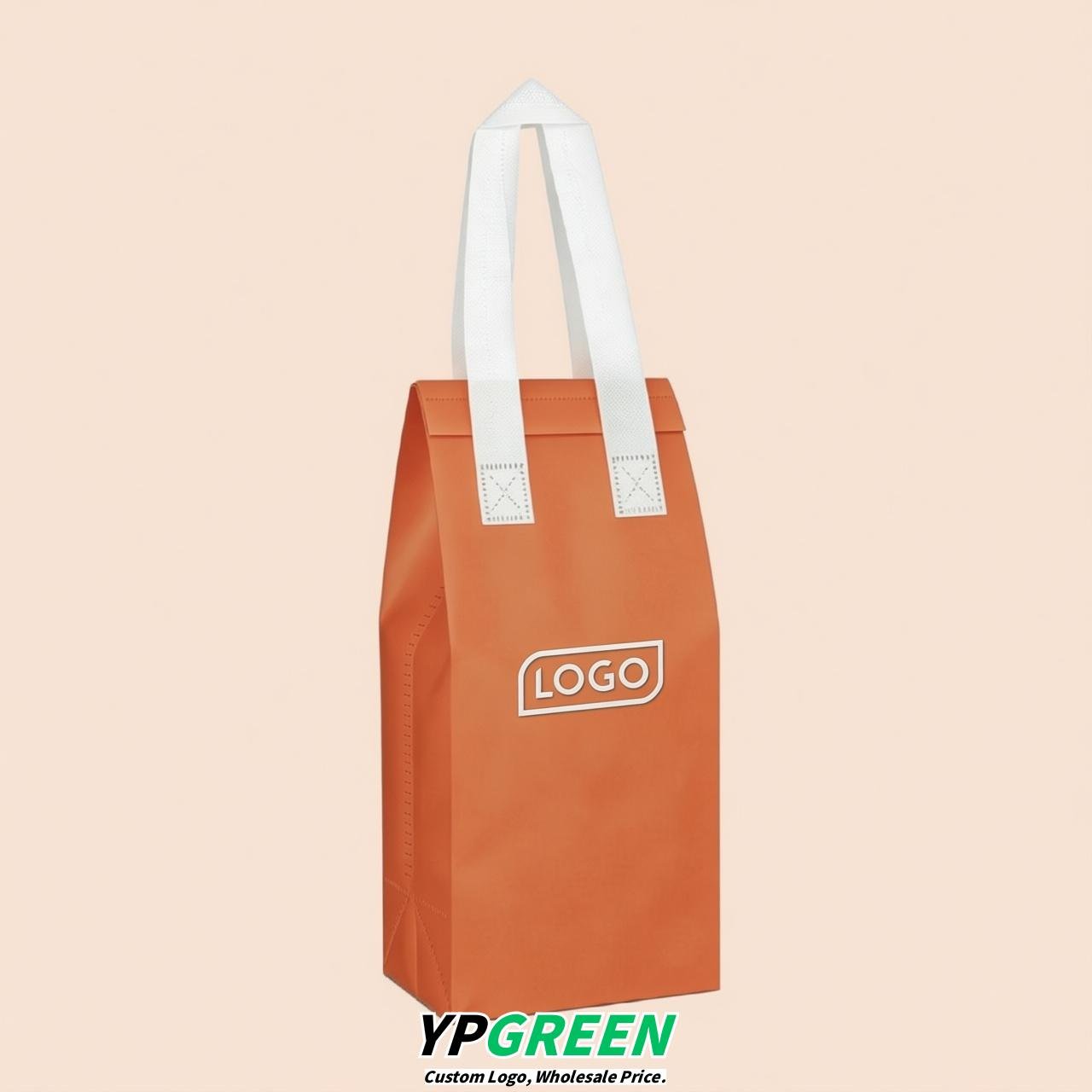 Tangerine Individual insulated take away bags wholesale 11x4.7x3.9 inches Thermal Beverage Take Out Bags