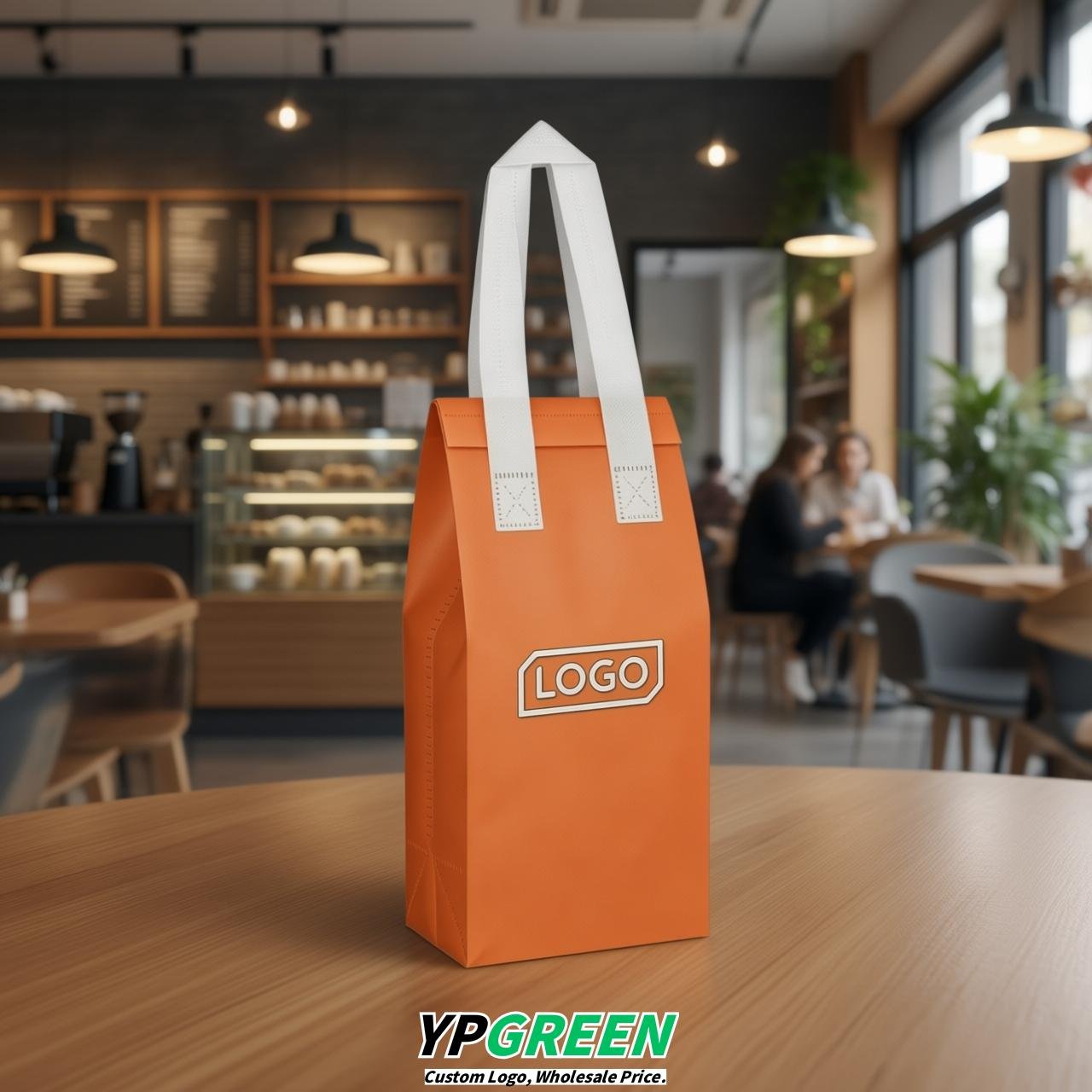 Tangerine Individual insulated take away bags wholesale 11x4.7x3.9 inches Thermal Beverage Take Out Bags