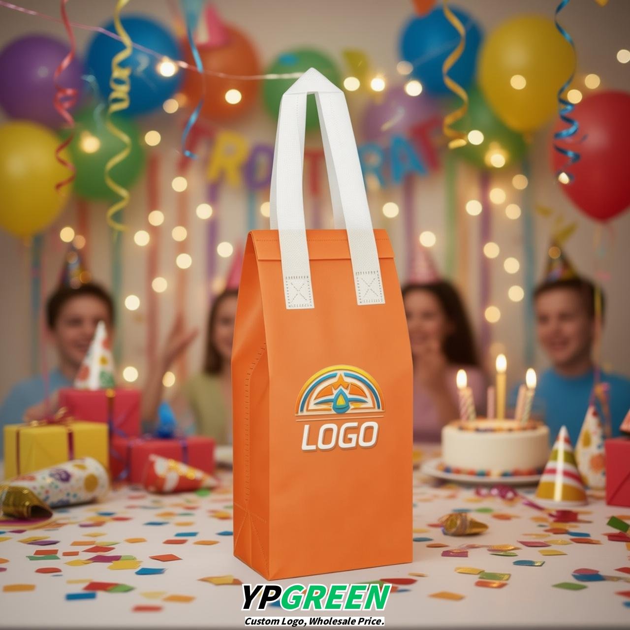 Tangerine Individual insulated take away bags wholesale 11x4.7x3.9 inches Thermal Beverage Take Out Bags