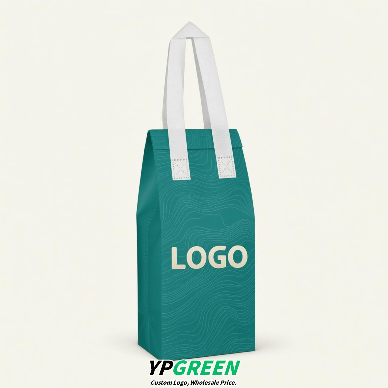 Teal Individual insulated take away bags wholesale 11x4.7x3.9 inches Thermal Beverage Take Out Bags