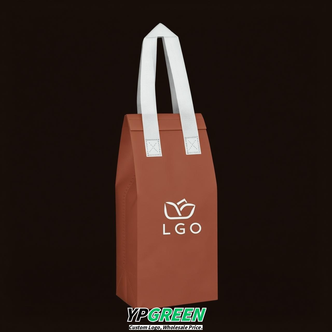 Terracotta Individual insulated take away bags wholesale 11x4.7x3.9 inches Thermal Beverage Take Out Bags